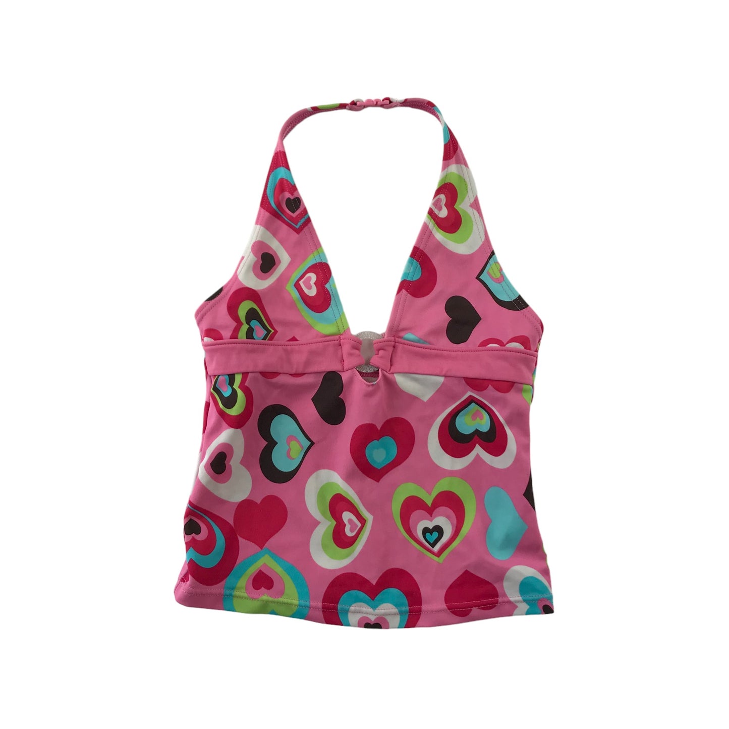 M&S Swim Top Age 7 Pink Love Hearts