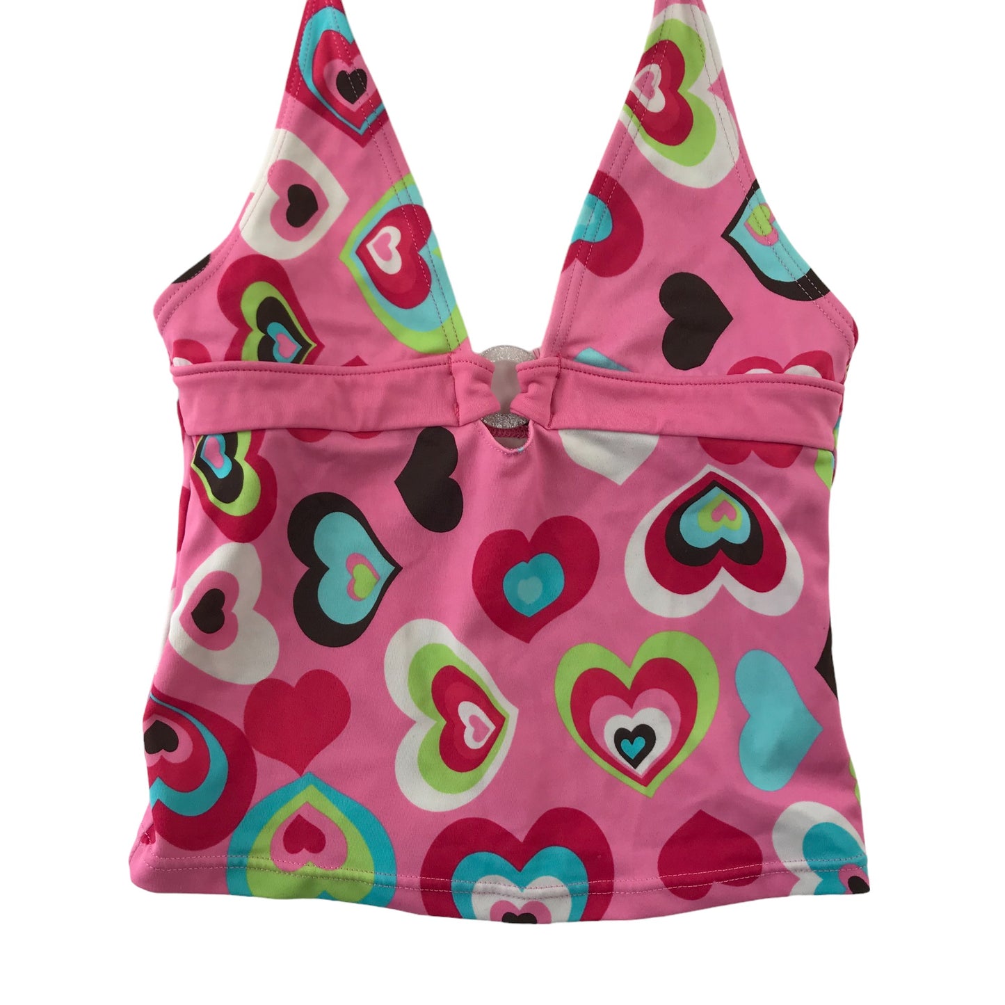 M&S Swim Top Age 7 Pink Love Hearts