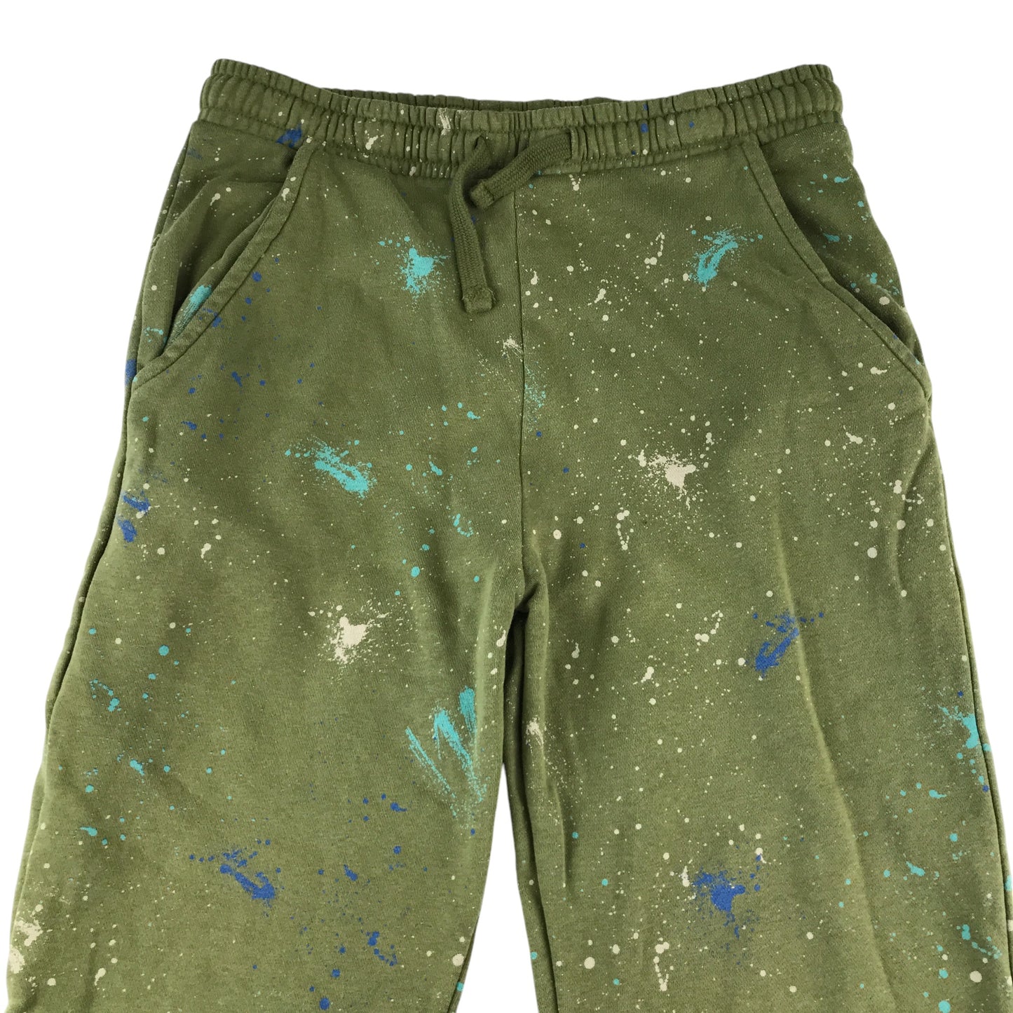 M&S joggers 13-14 years khaki paint splatter design elasticated waist