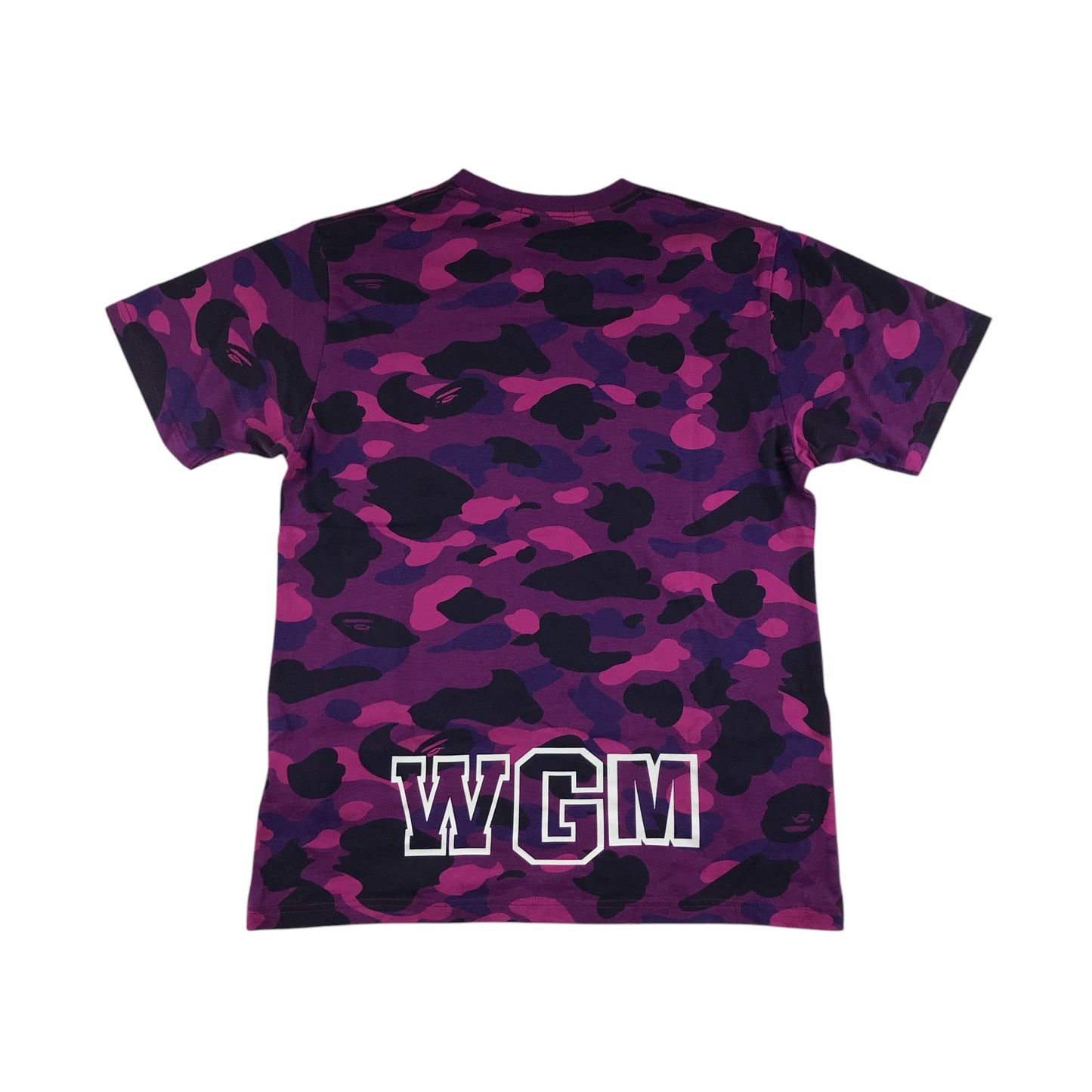 BAPE A Bathing Ape t-shirt mens size M purple camo zipper monster face cotton