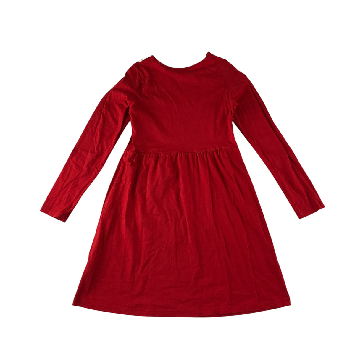H&M festive dress 8-10 years red A line printed pilgrim collar cotton