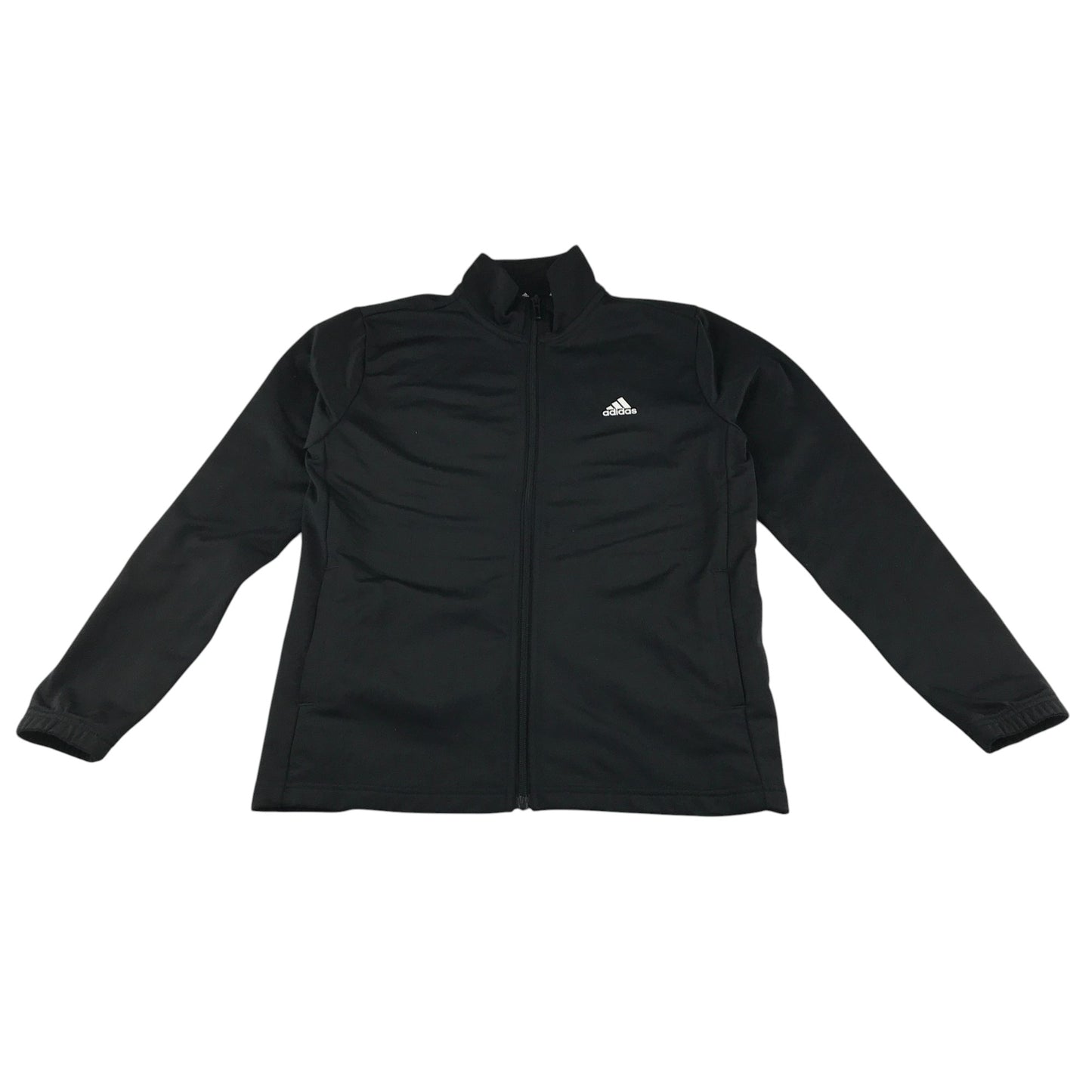 Adidas sport sweater 11-12 years black mock neck full zipper tracksuit top