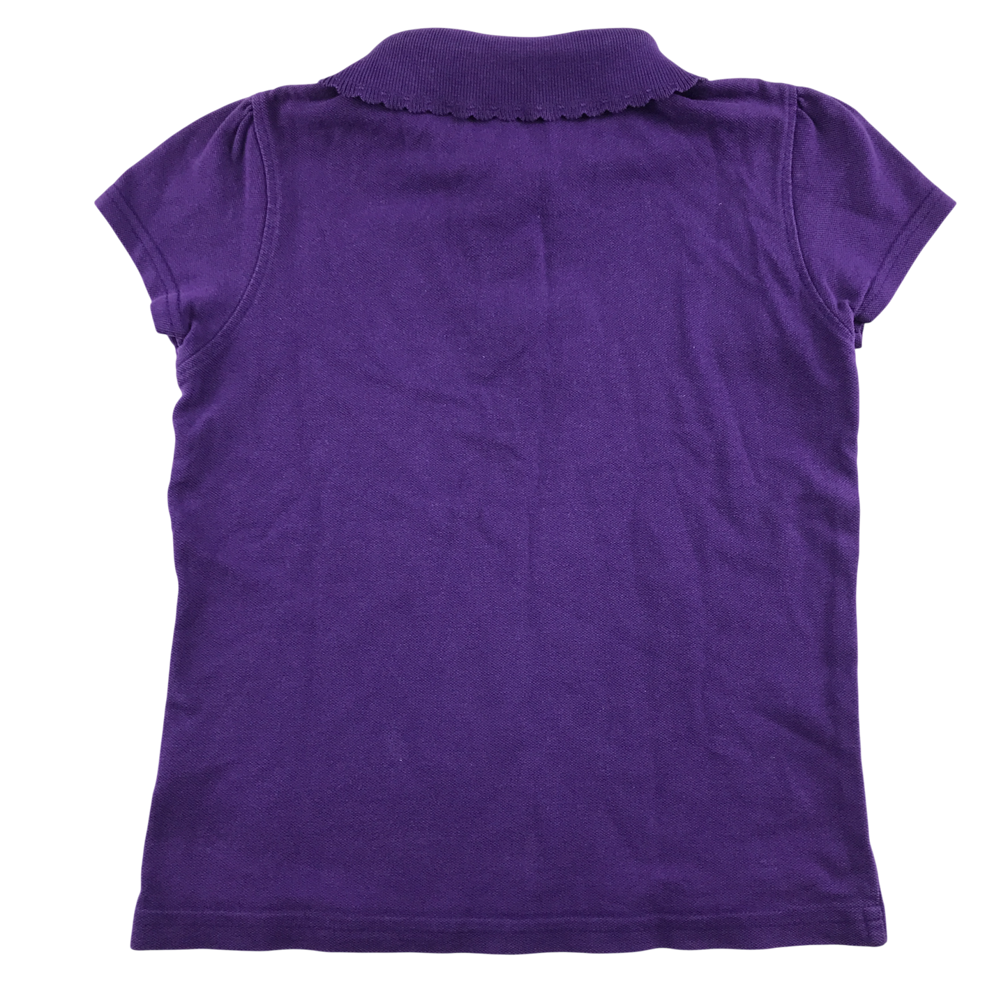 Purple girls scallop collar school polo shirt