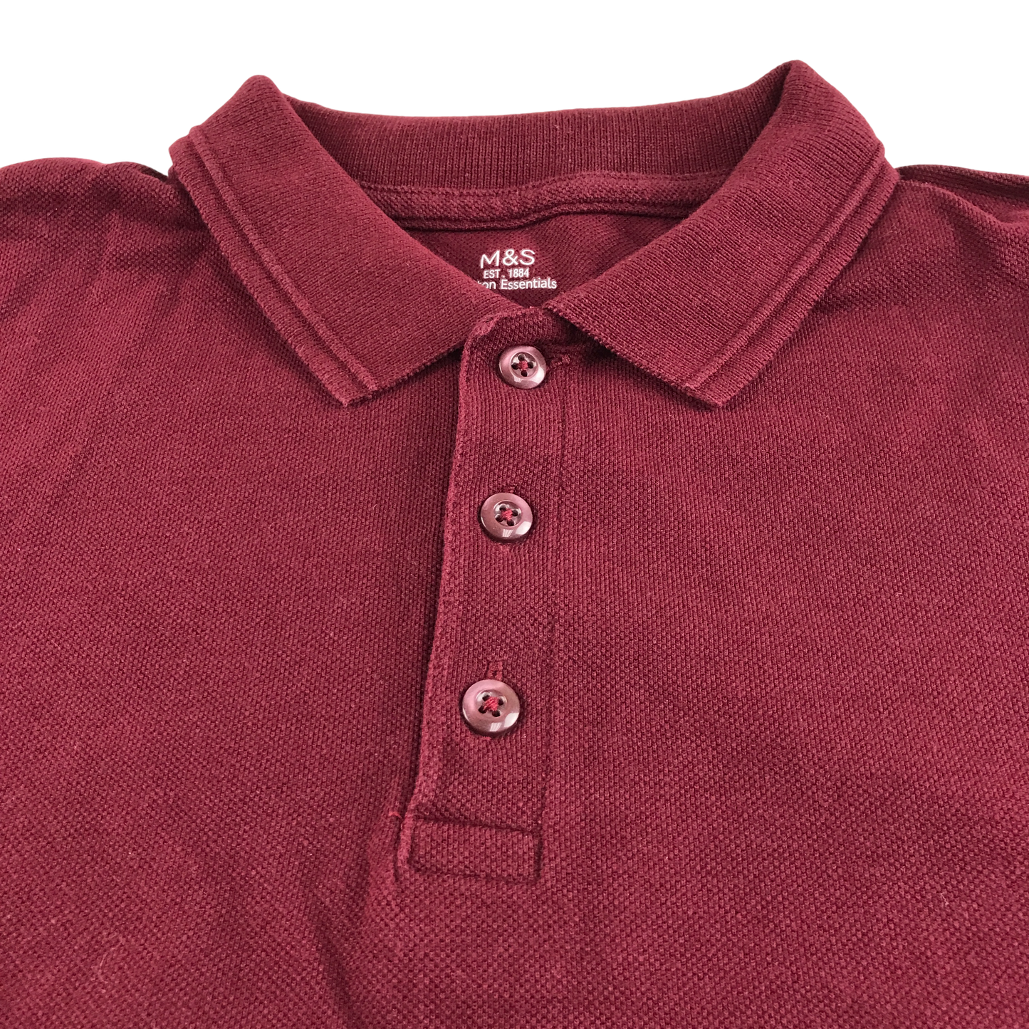 Burgundy unisex school polo shirt
