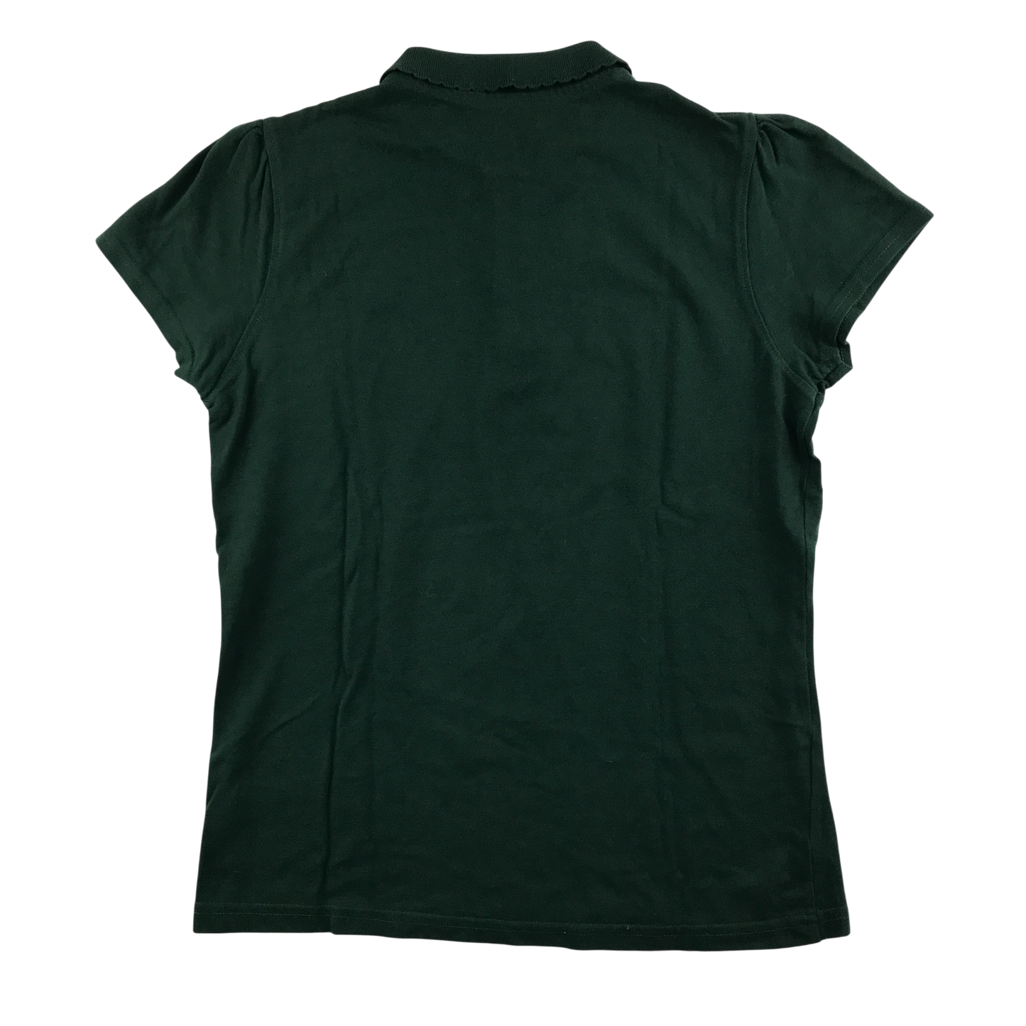 Dark green girls scallop collar school polo shirt