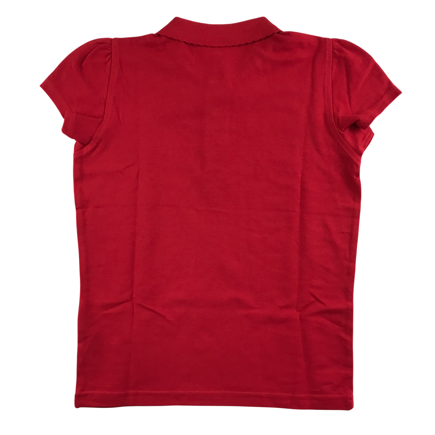 Red girls scallop collar school polo shirt