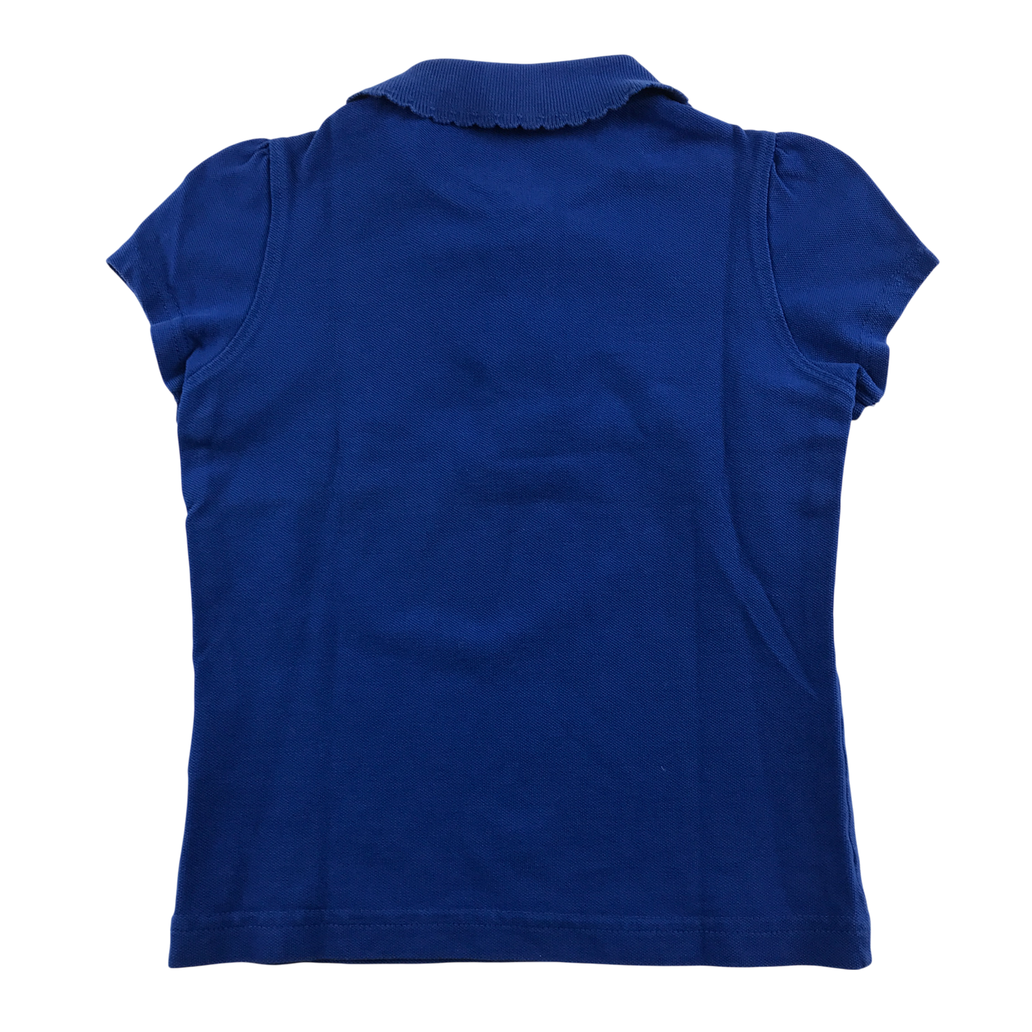 Royal blue girls scallop collar school polo shirt