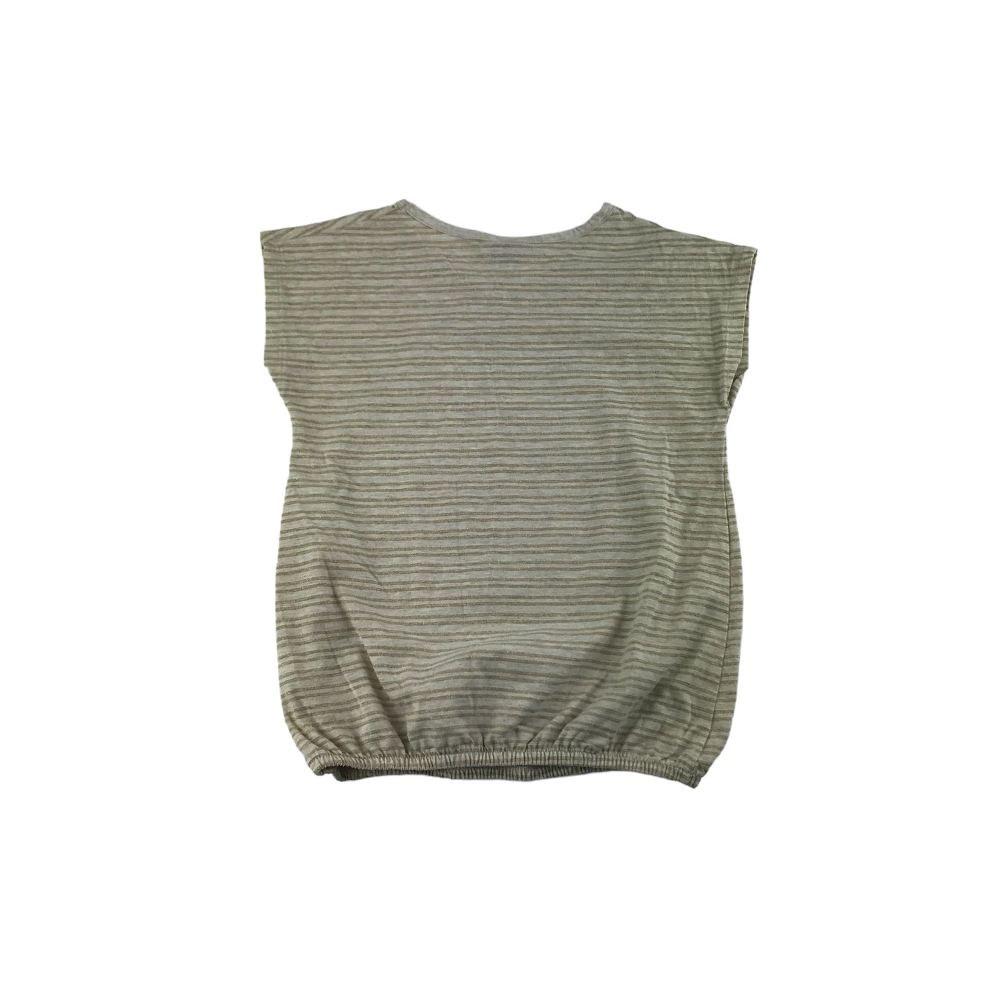 George T-Shirt Age 8 Gold and Beige Short Sleeve Glittery Mickey and Minnie Mouse