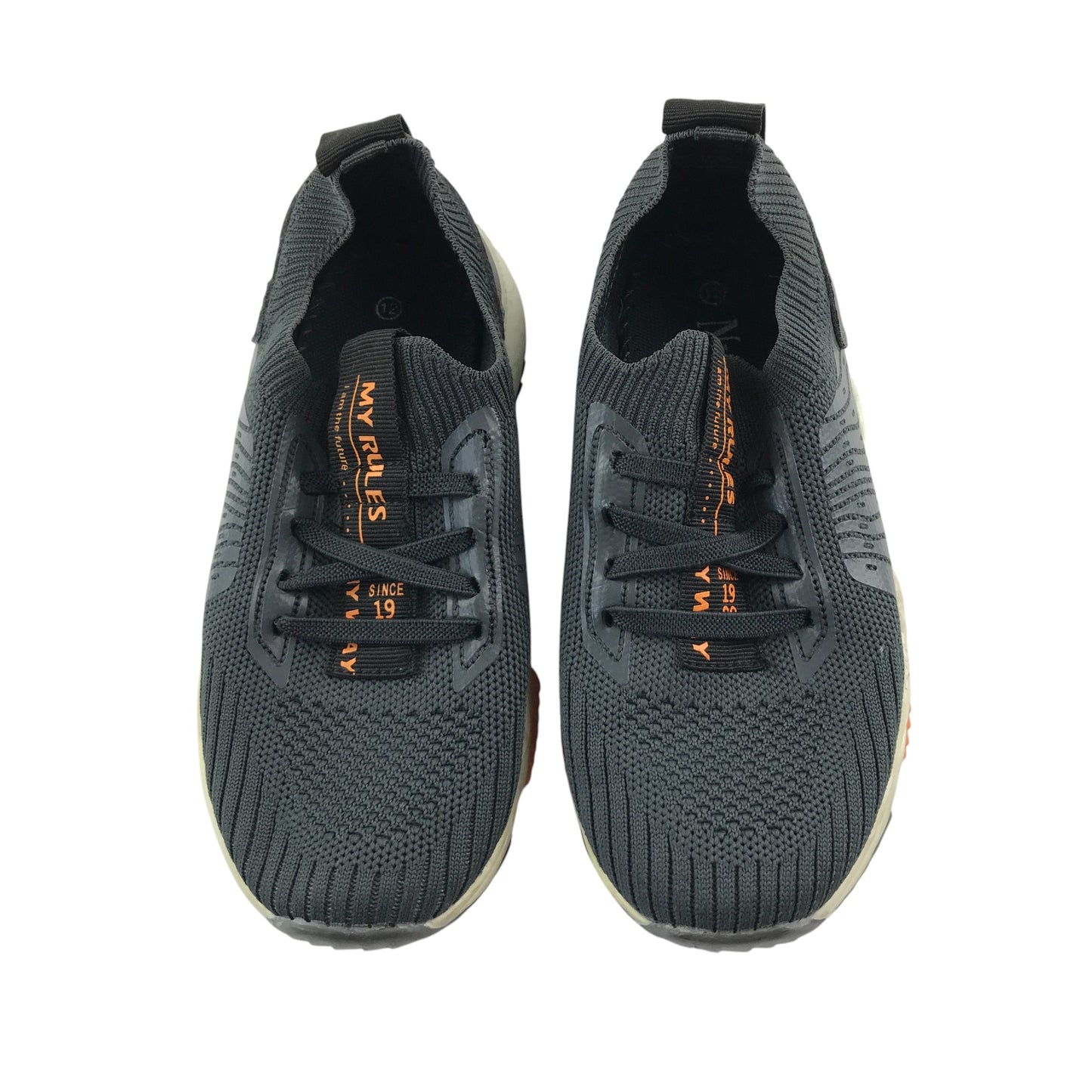 Nutmeg trainers shoe size 12 junior grey mesh upper slip-on