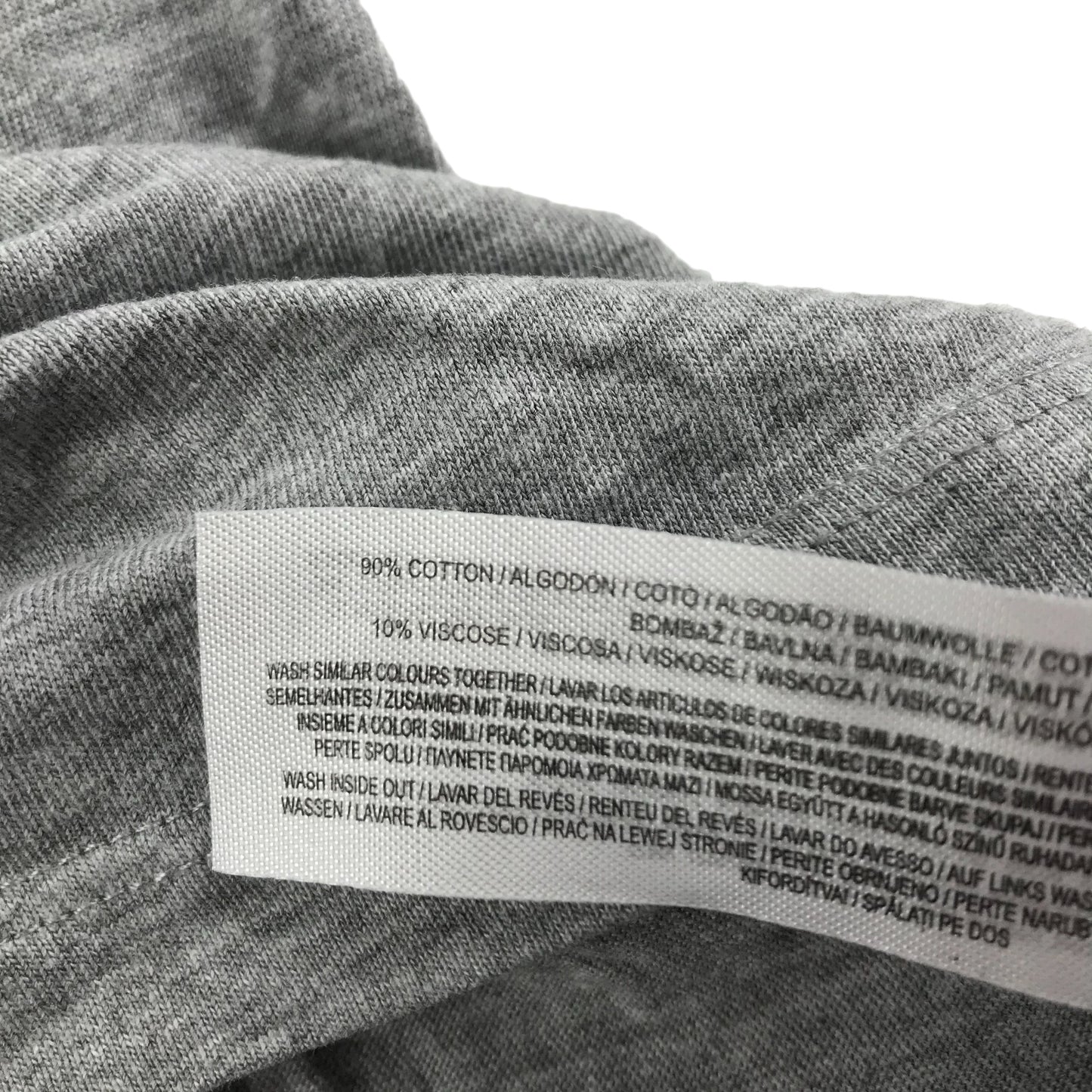 Primark Polo Shirt Age 14 Grey Long Sleeve Future Text Graphic