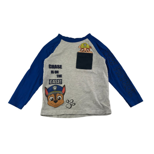 F&F T-Shirt Age 4 Grey Long Sleeve Paw Patrol Graphic