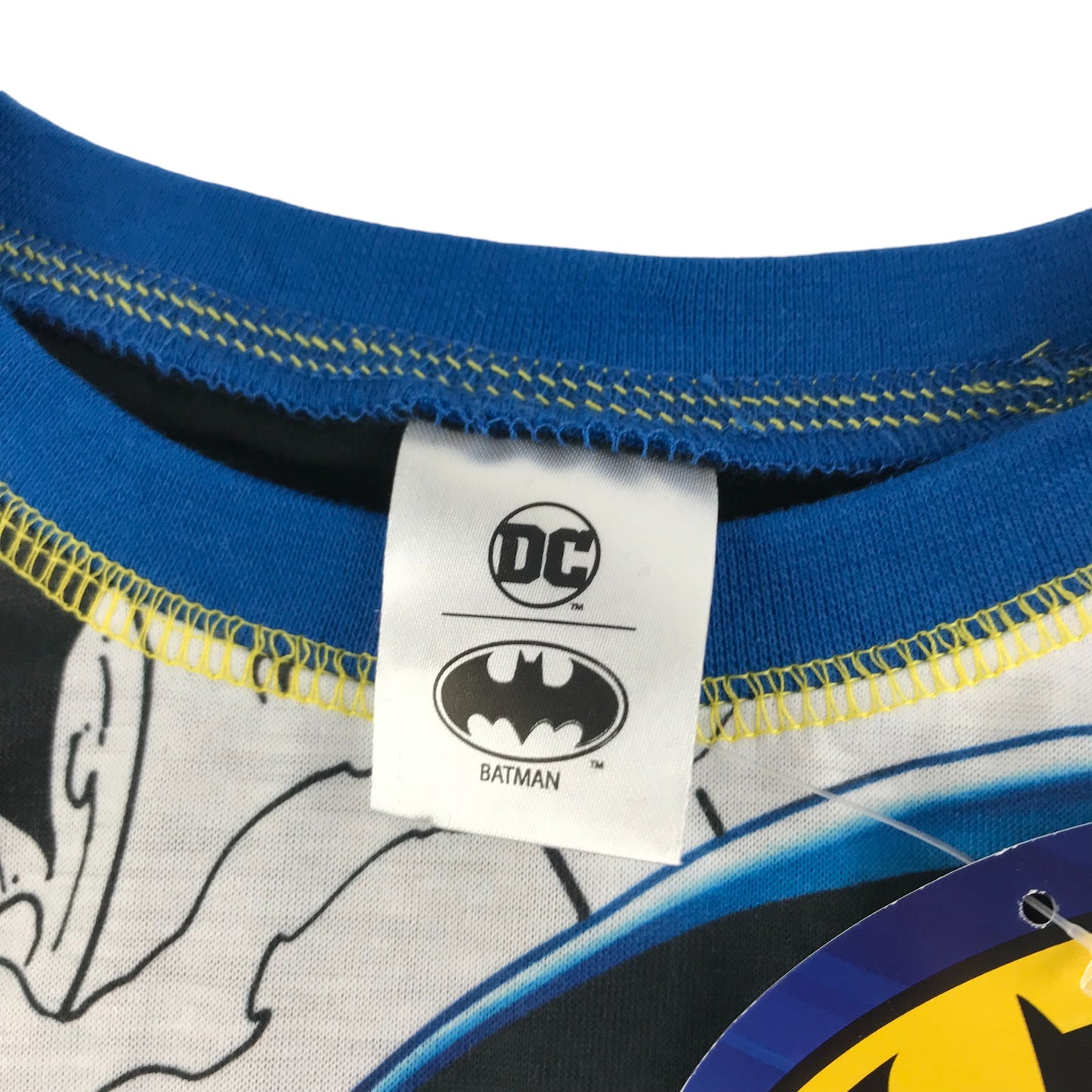 Batman T-Shirt Age 5 Blue Long Sleeve DC Gotham City Graphic