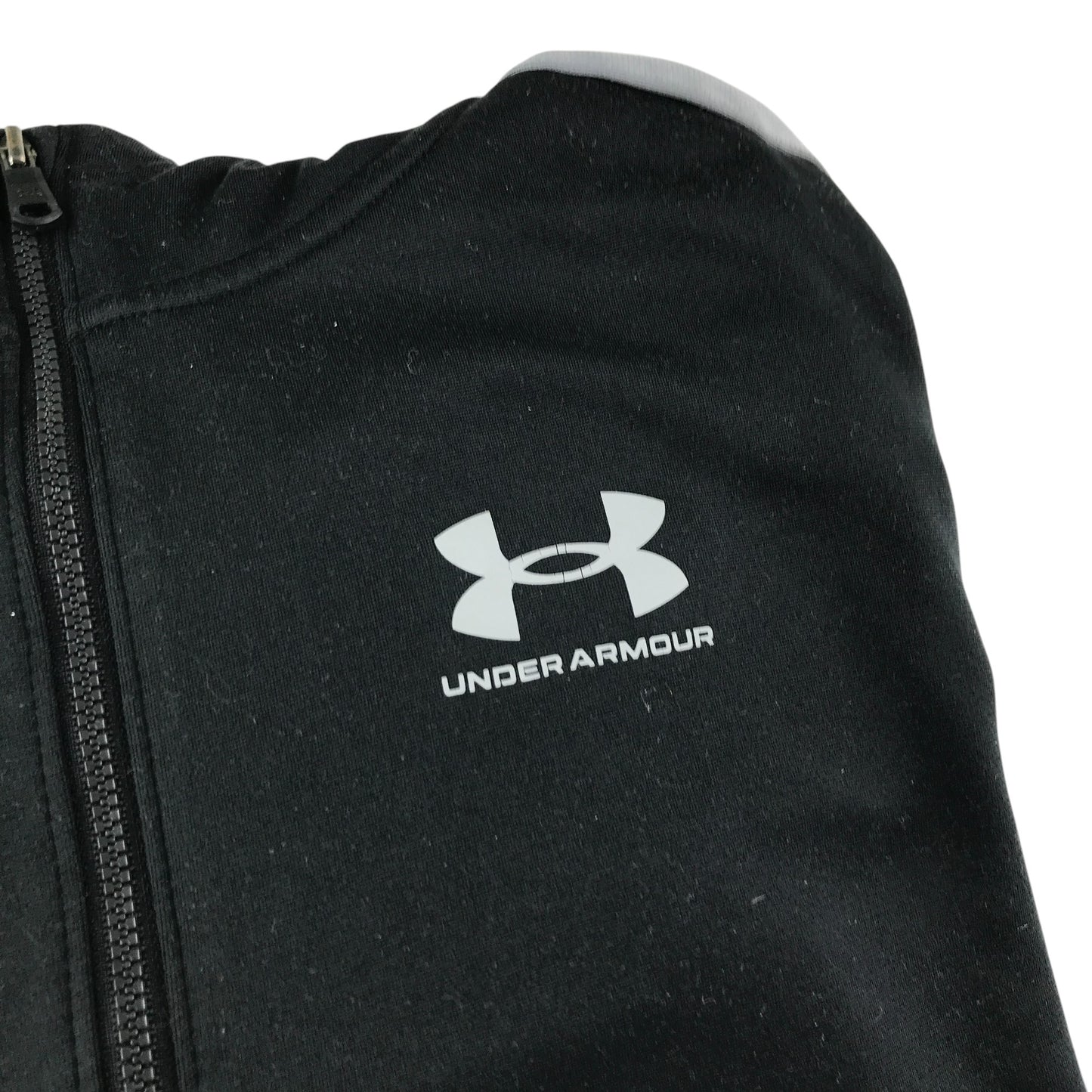 Under Armour hoodie 11-13 years black with grey arm strip detail