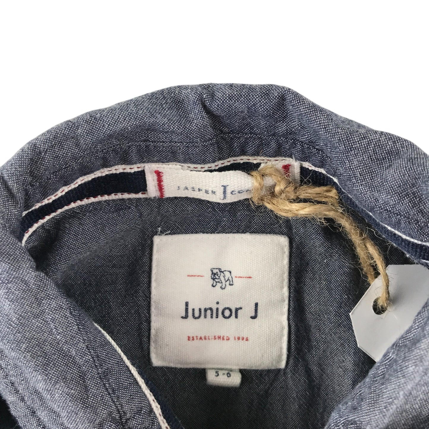 Jasper Conran polo shirt 5-6 years grey black with yellow detailing and logo cotton
