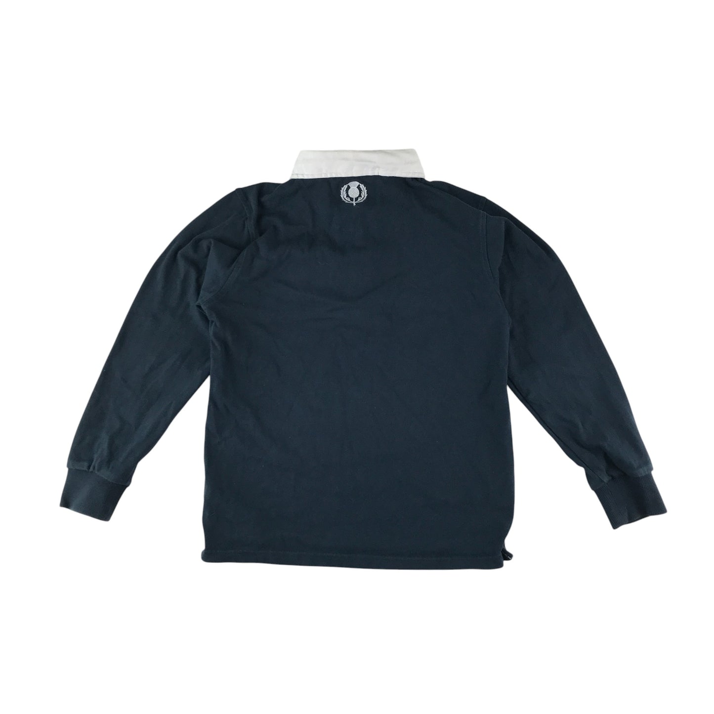 Scotland Classics polo shirt 11-12 years navy rugby style with thistle embordered logo cotton