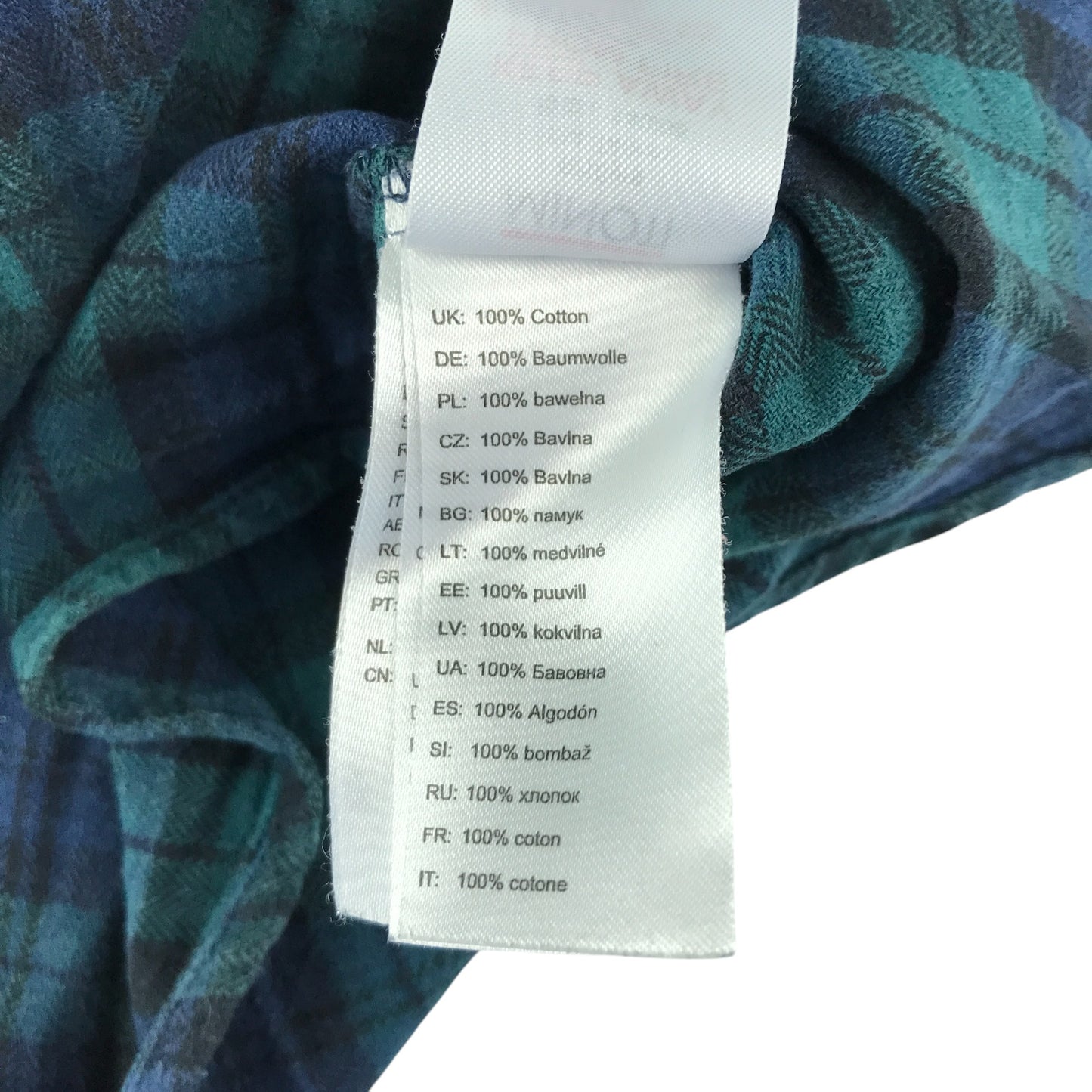Minoti shirt 9-10 years navy and green plaid button up