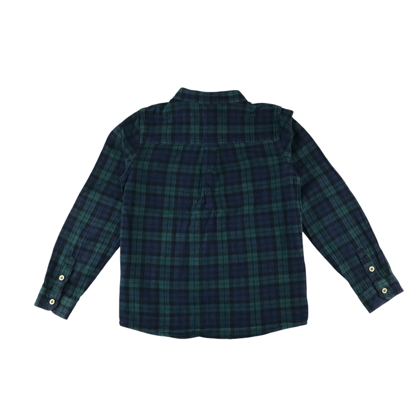 Minoti shirt 9-10 years navy and green plaid button up
