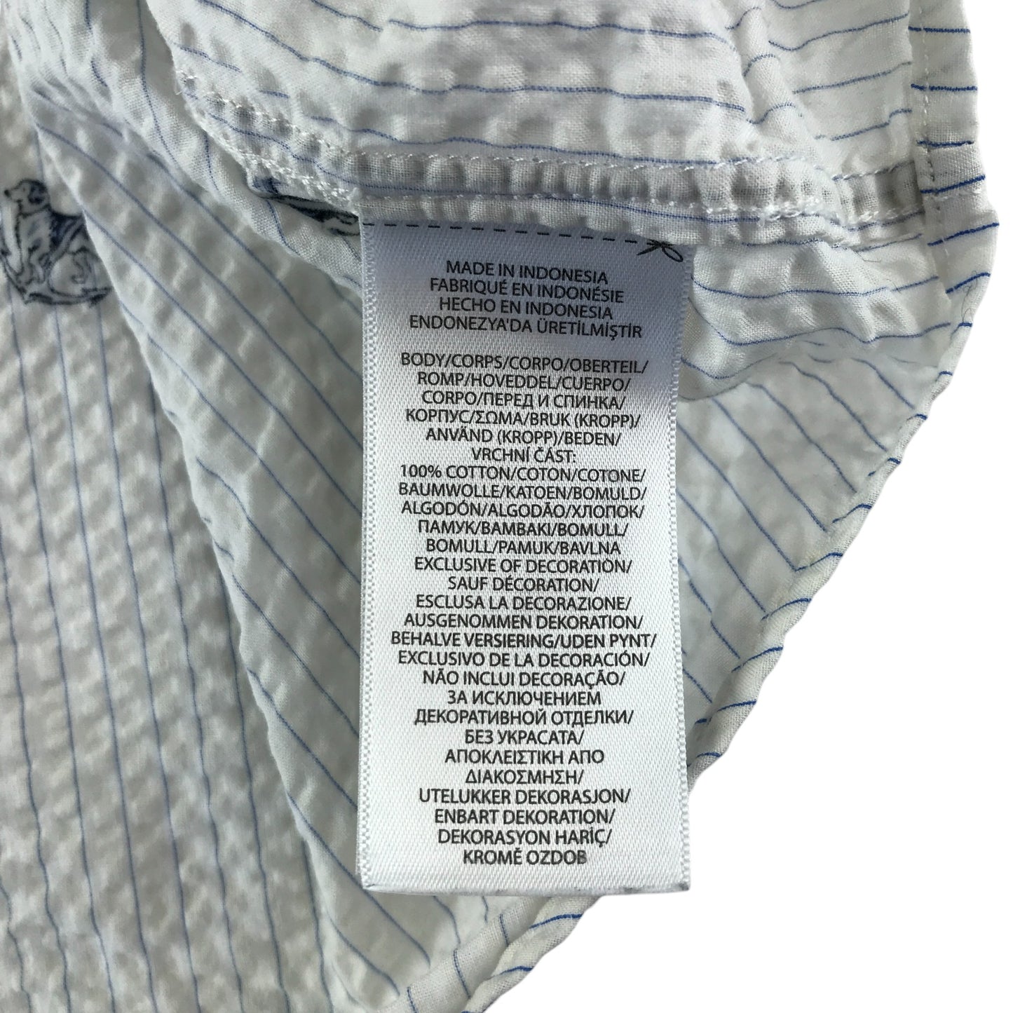 Ralph Lauren shirt 6-7 years white with blue strips and dog and anchor print design cotton
