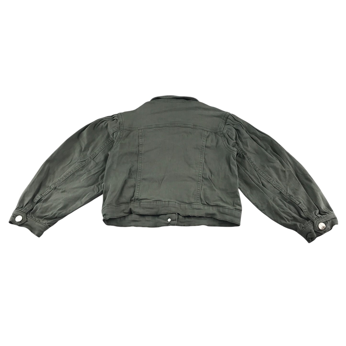 Matalan denim shirt 8-9 years khaki puff sleeve button