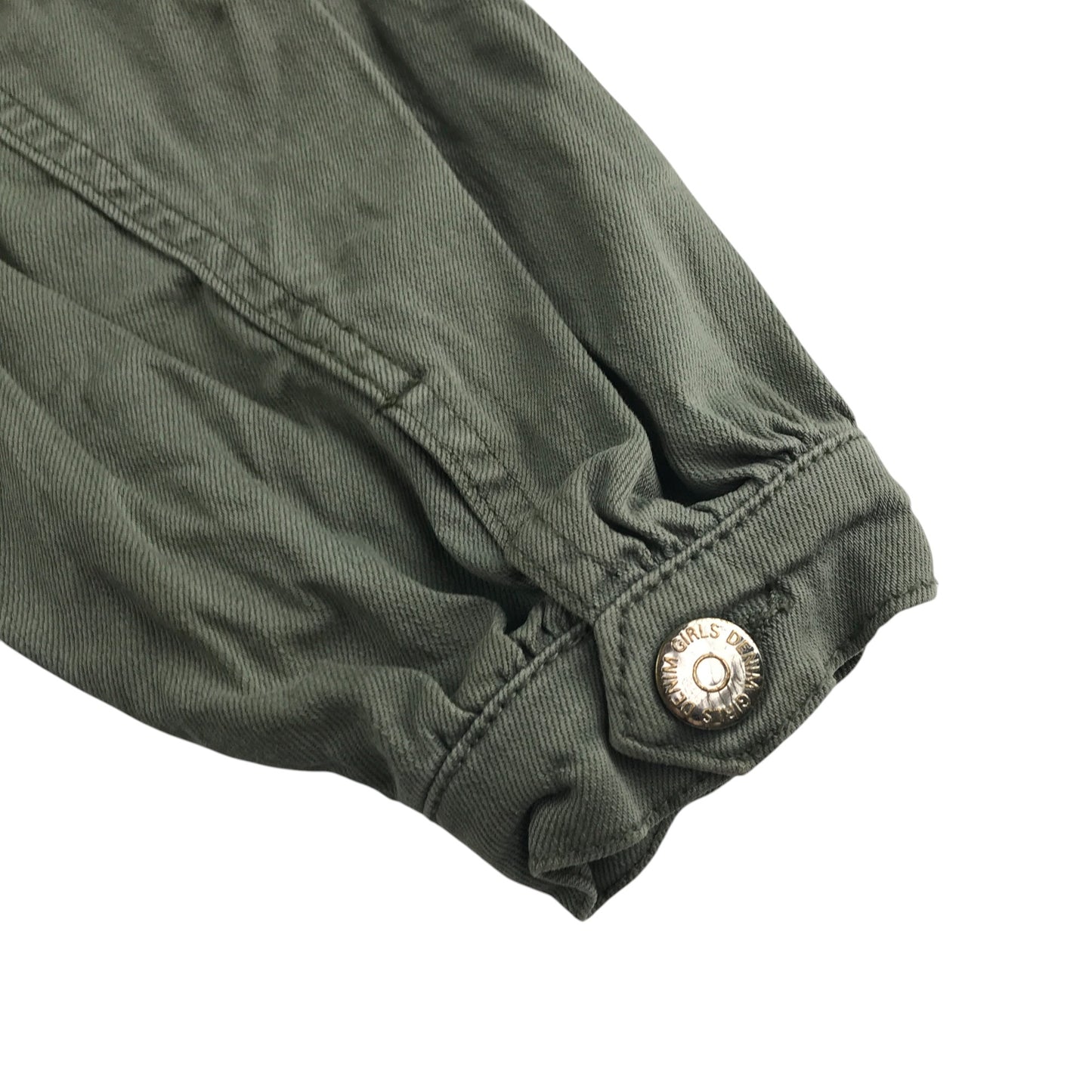 Matalan denim shirt 8-9 years khaki puff sleeve button