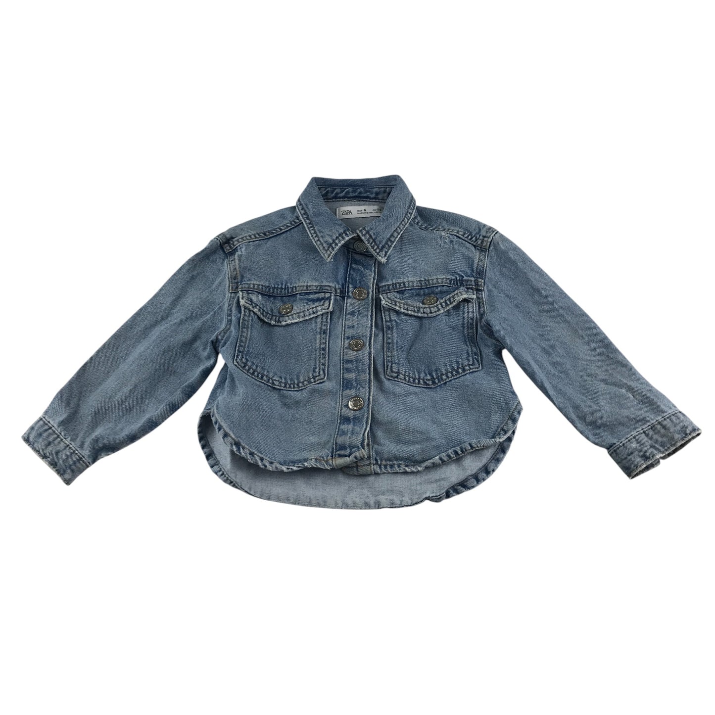 Zara denim shirt 6-7 years blue long sleeve cotton