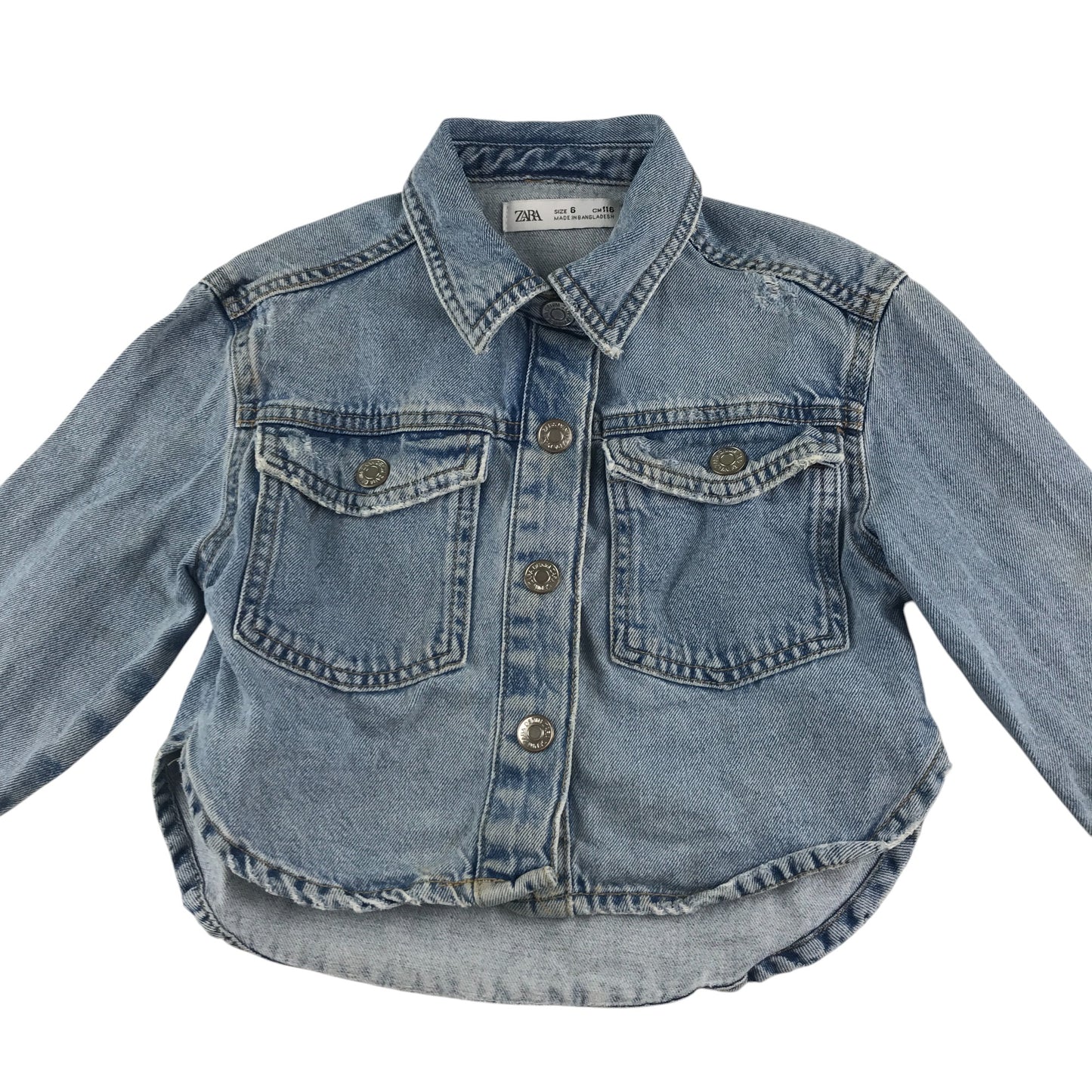 Zara denim shirt 6-7 years blue long sleeve cotton