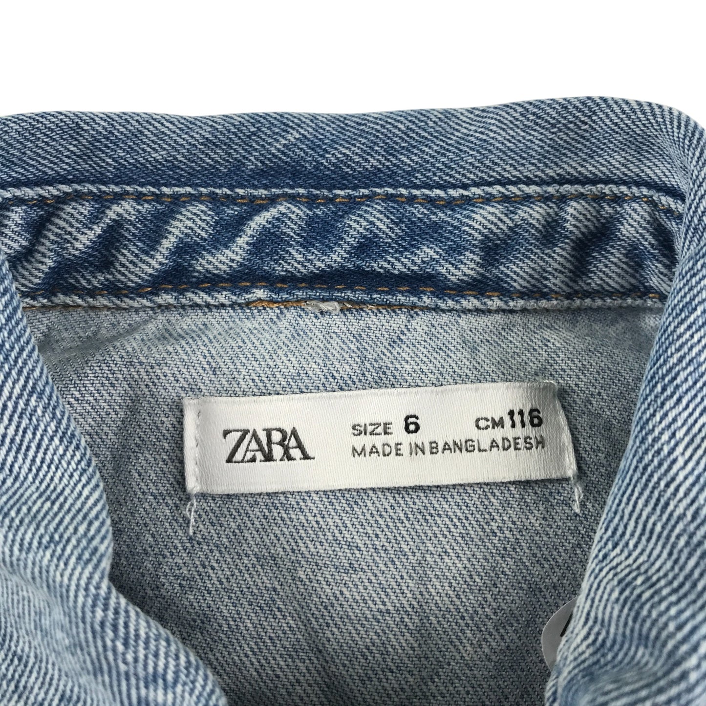 Zara denim shirt 6-7 years blue long sleeve cotton