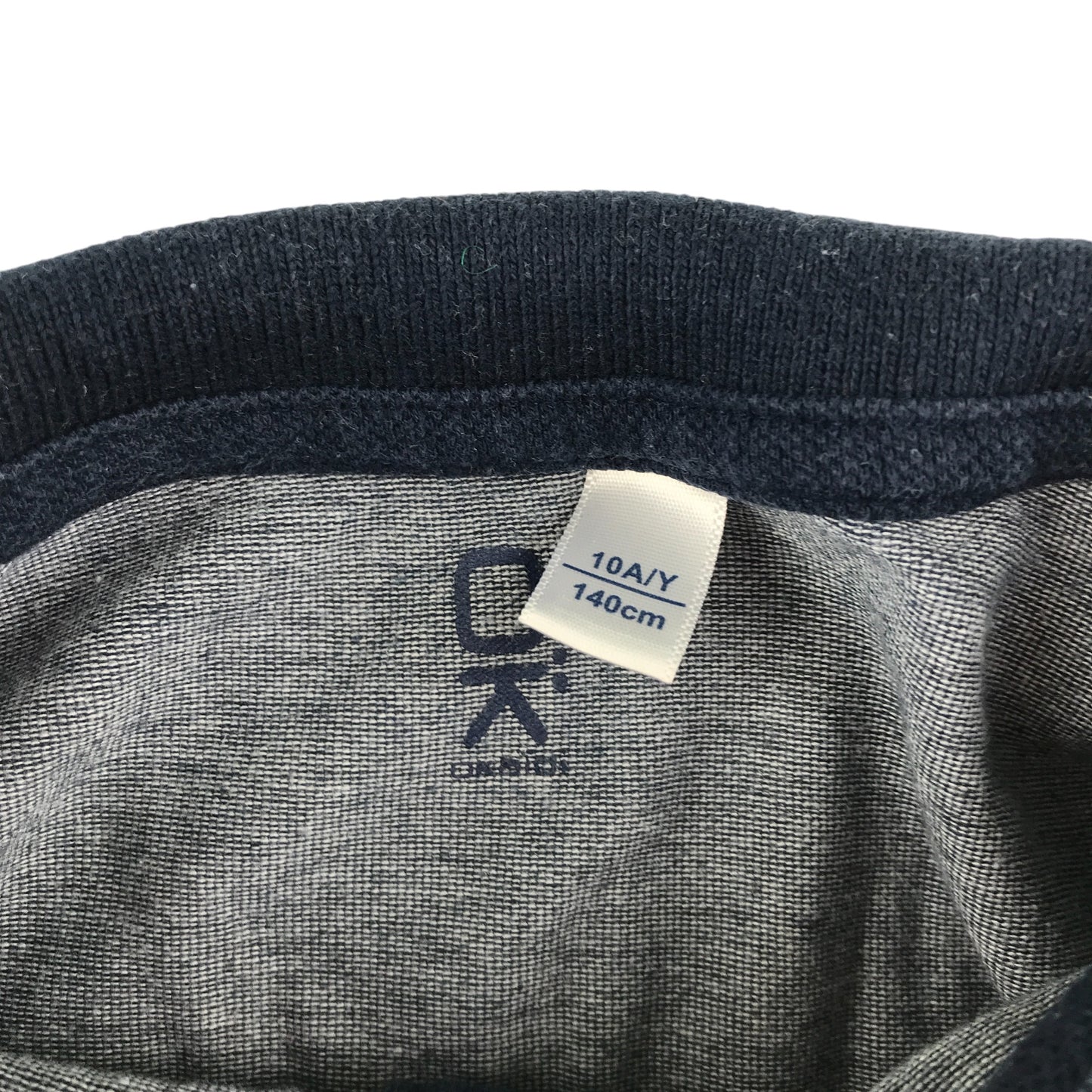 Okaidi polo shirt 9-10 years grey with navy collar and cuffs