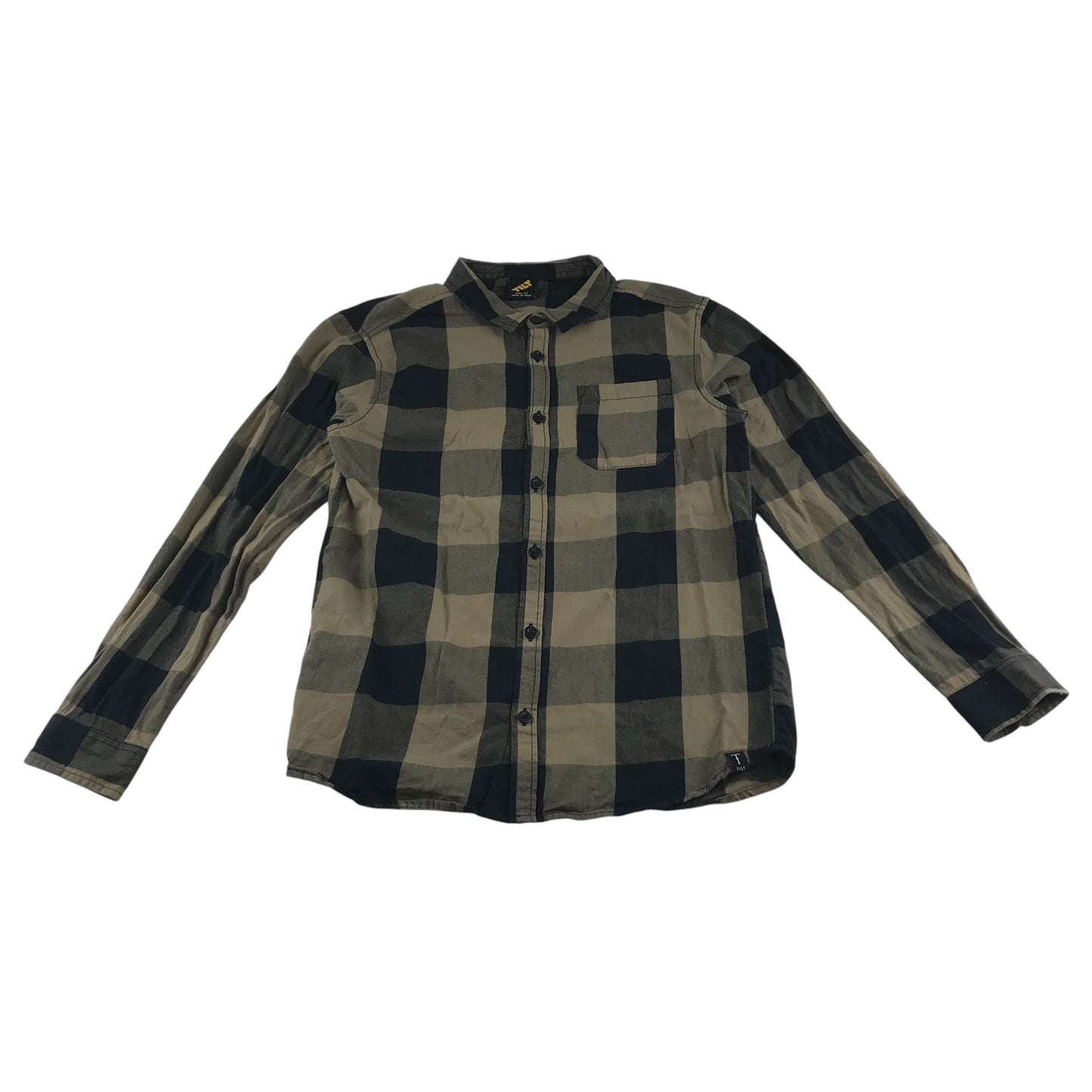 Tilt shirt 12-13 years brown black broad check long sleeve