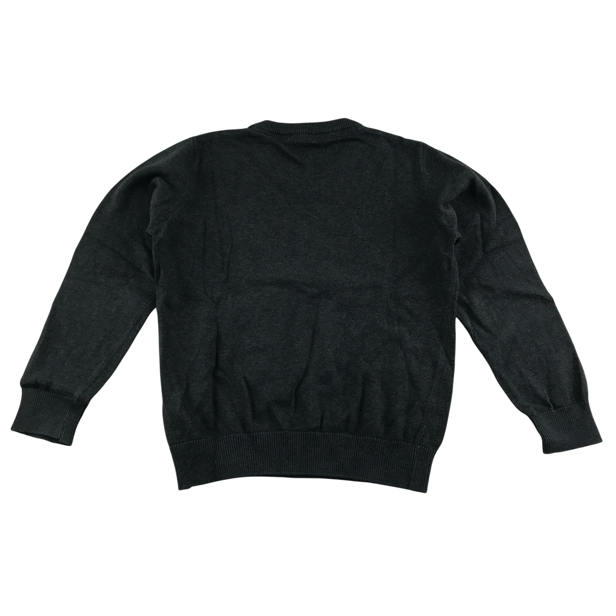 Dark grey unisex v-neck school jumper