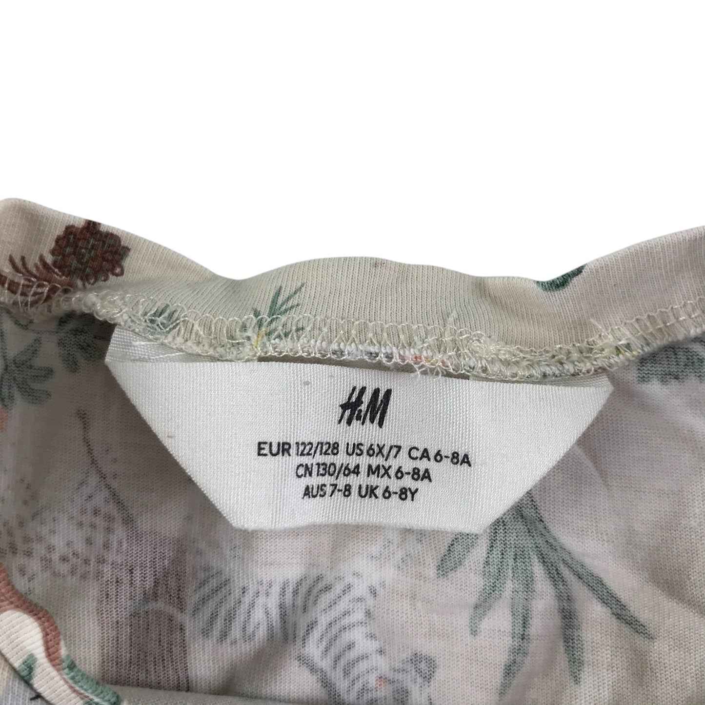 H&M t-shirt 7-8 years grey graphic design print cotton