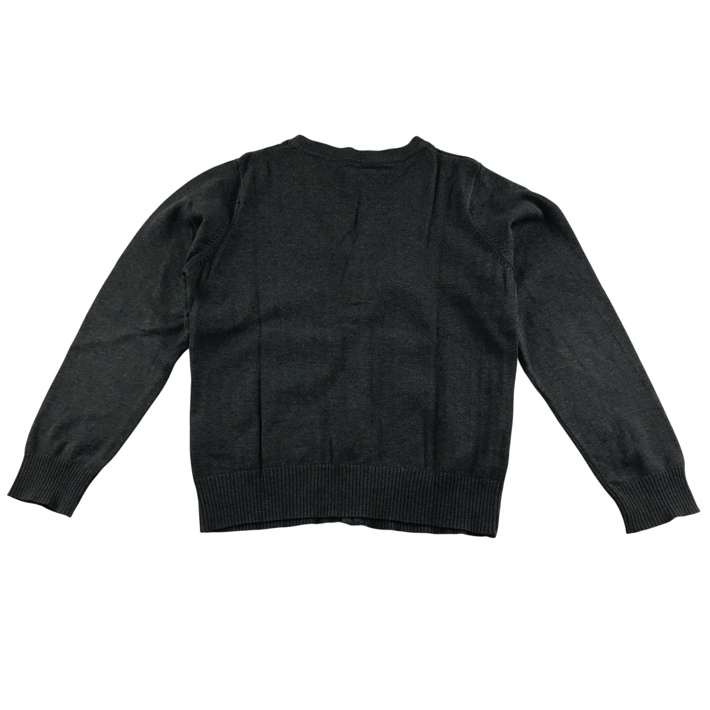 Dark grey girls cable knit school cardigan