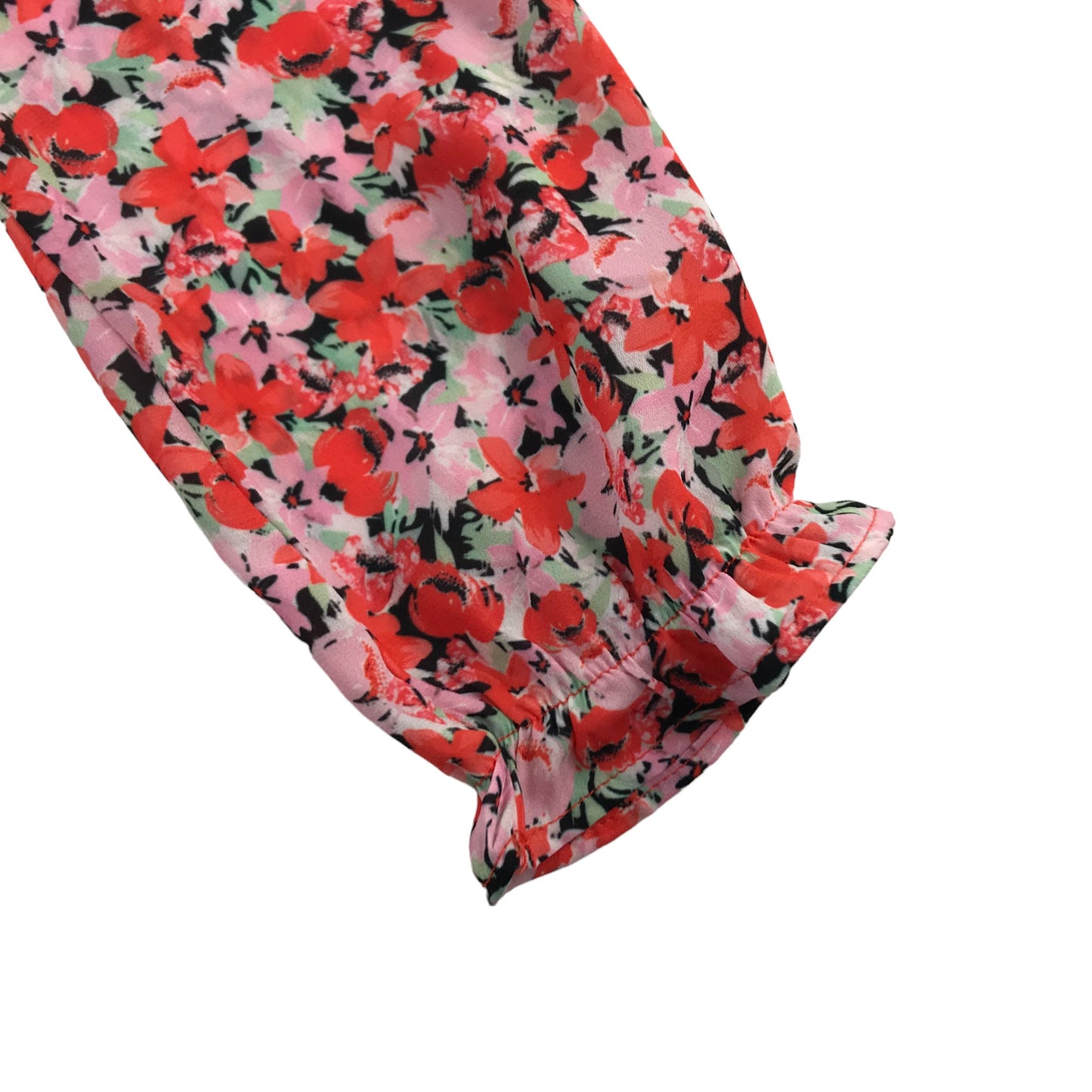 River Island Blouse Age 5 Red Floral Long Sleeve