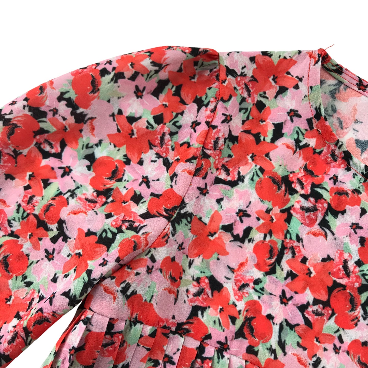 River Island Blouse Age 5 Red Floral Long Sleeve