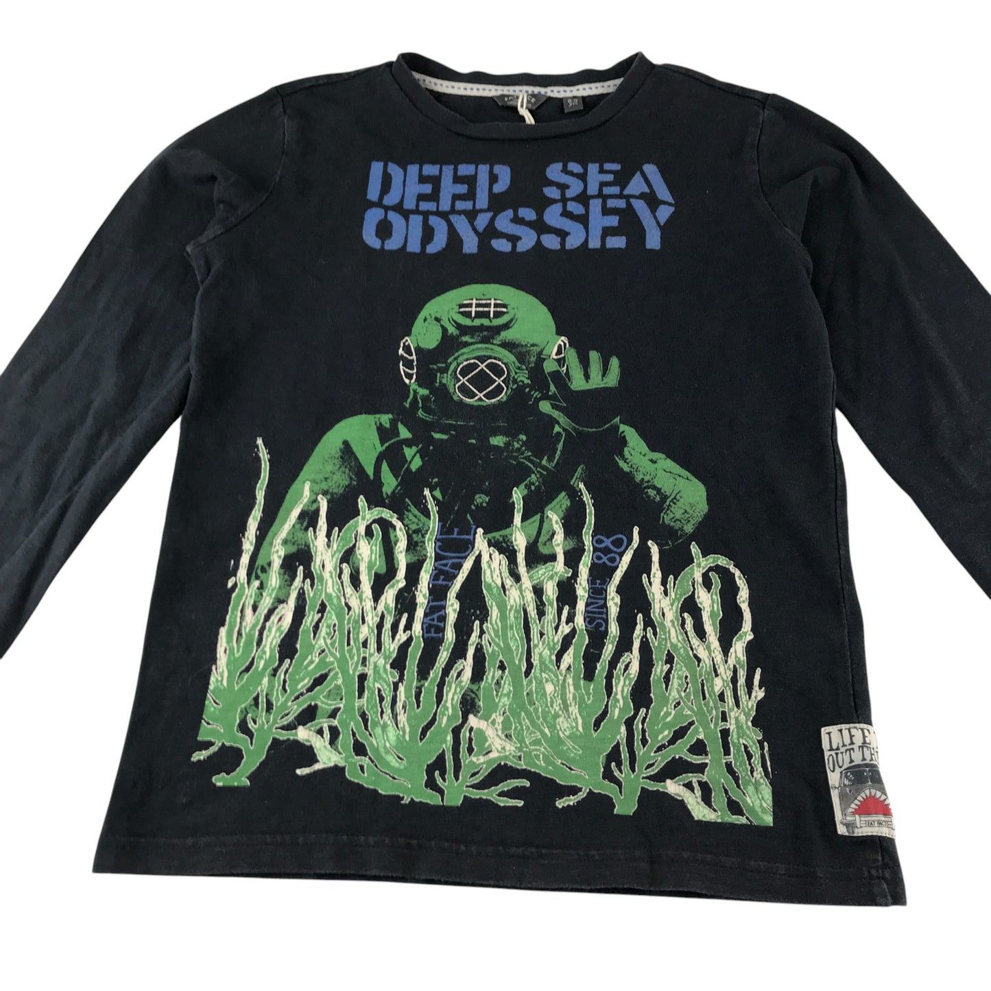 Fatface t-shirt 8-9 years navy graphic print cotton