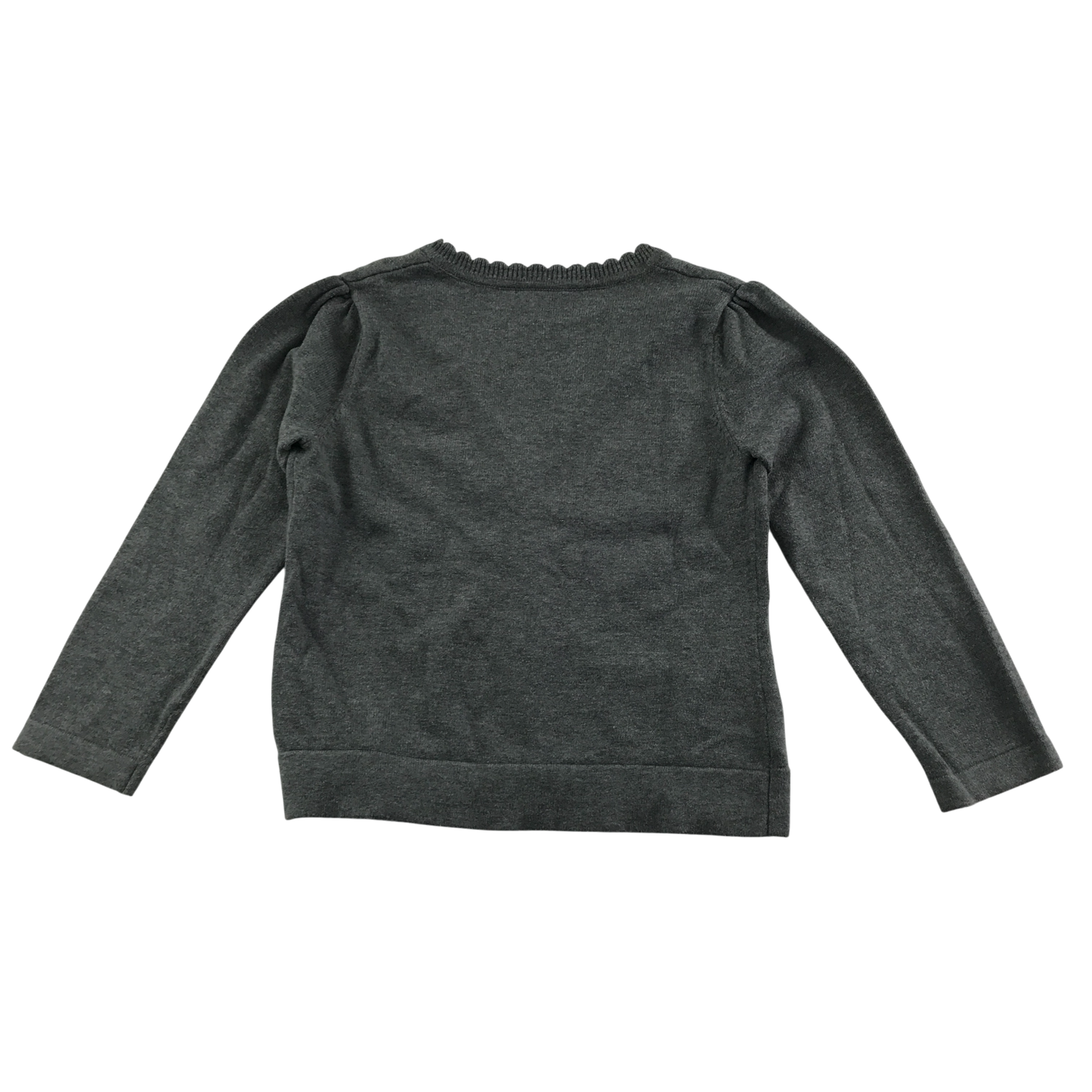 Light grey girls scallop neck school cardigan