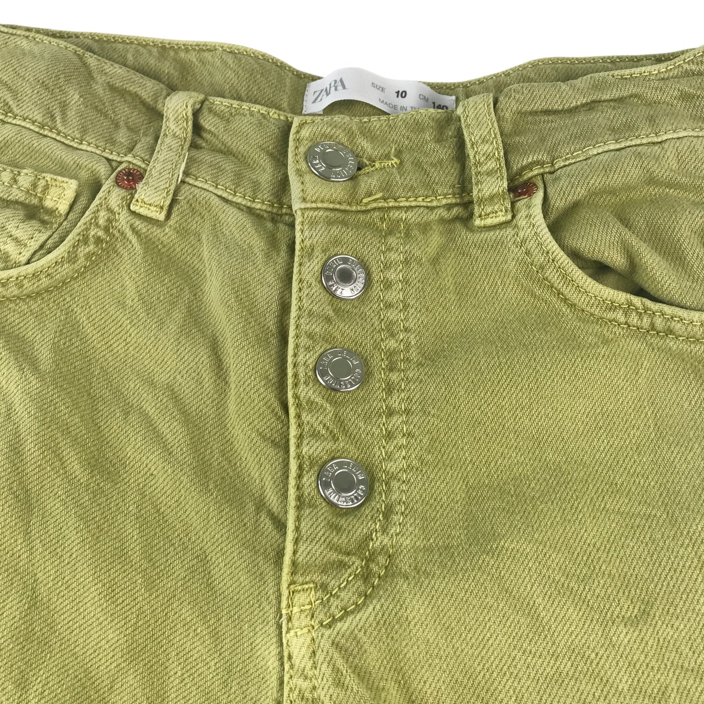 Zara jeans 10-11 years olive green wide leg baggy