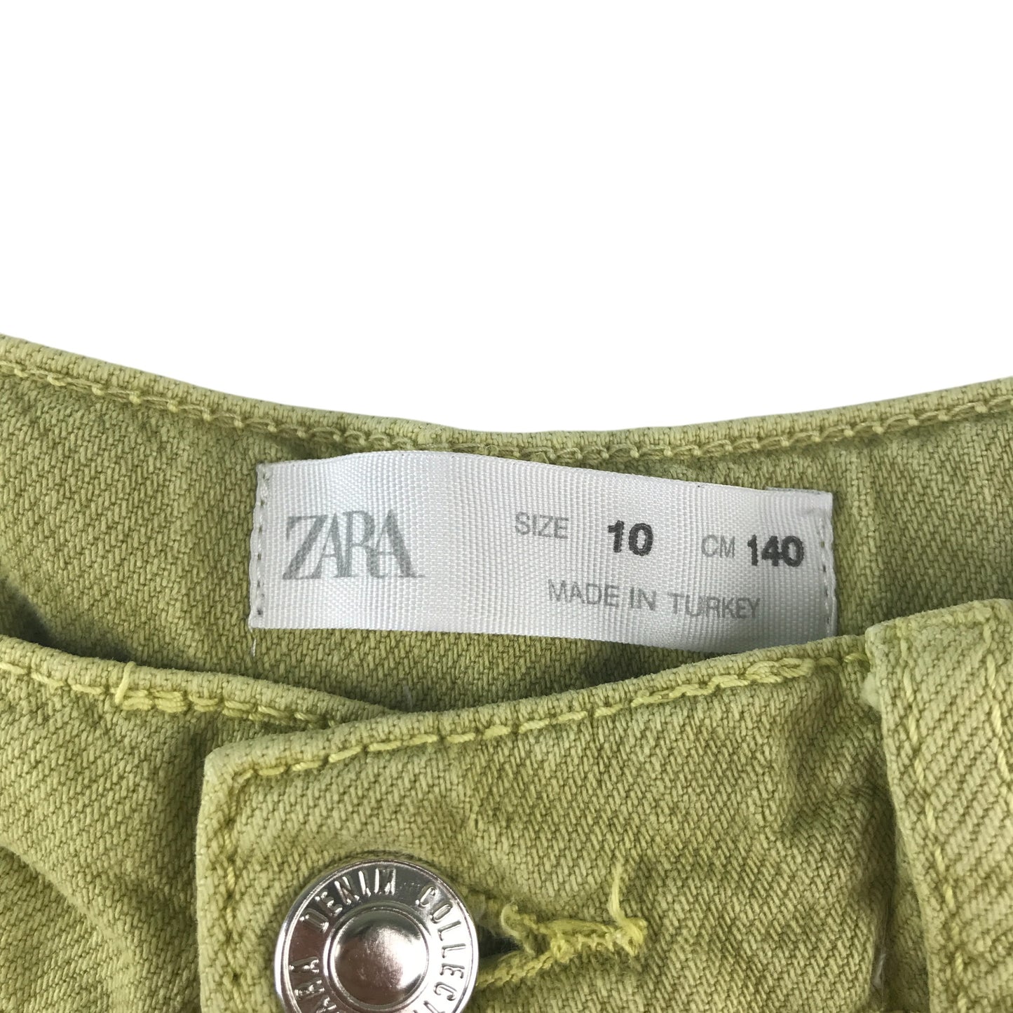 Zara jeans 10-11 years olive green wide leg baggy
