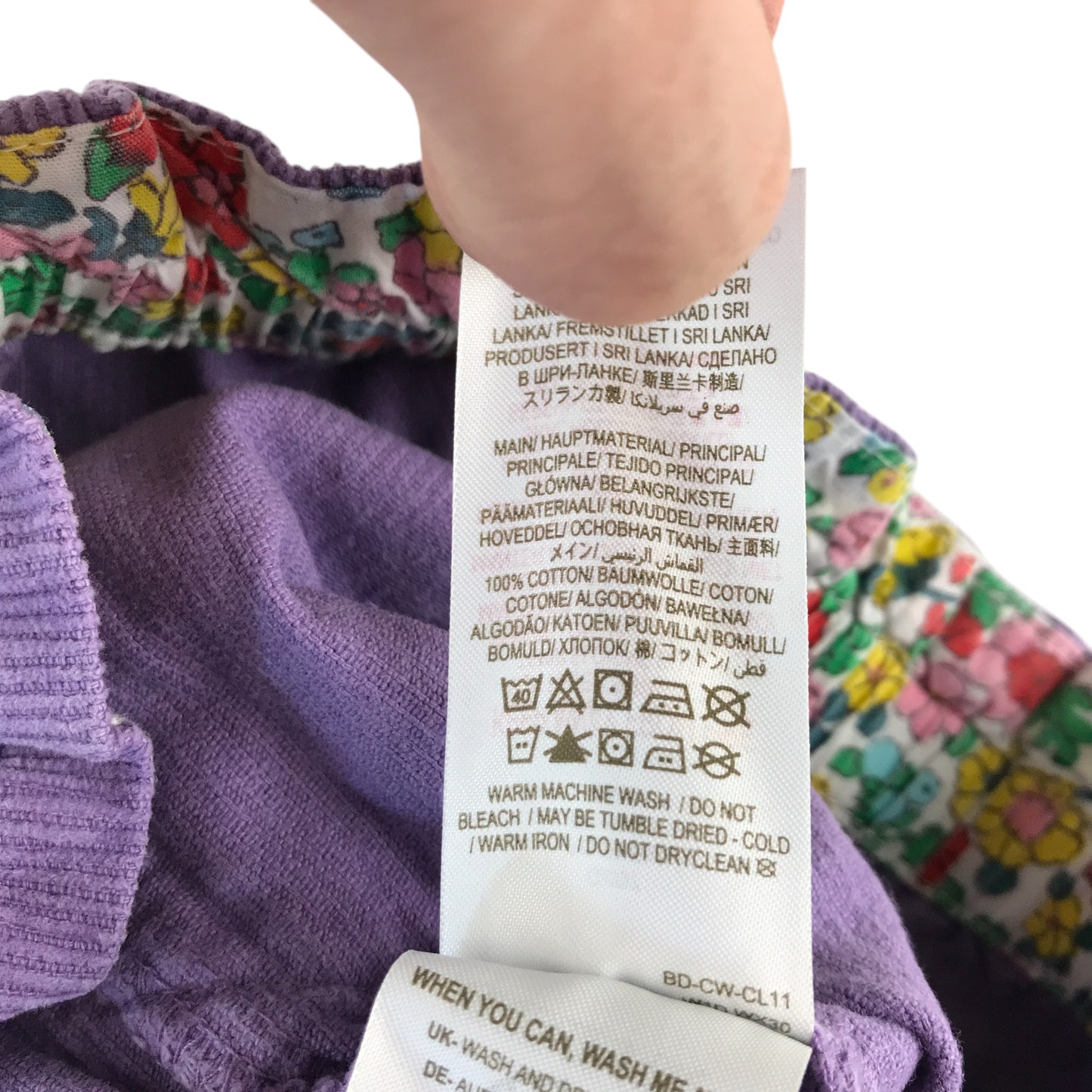 Boden trousers 7-8 years purple plain corduroy with love heart pockets