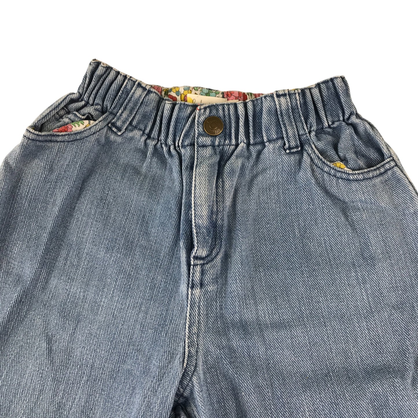 Boden jeans 7-8 years blue denim plain with elasticated waistband