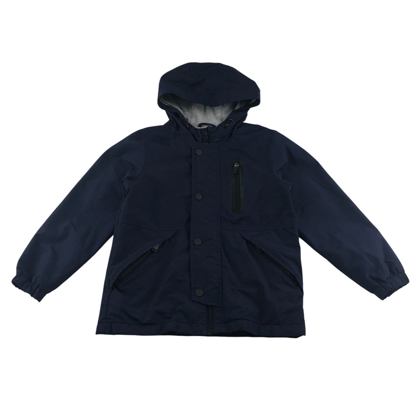 M&S jacket 7-8 years navy button up with hood