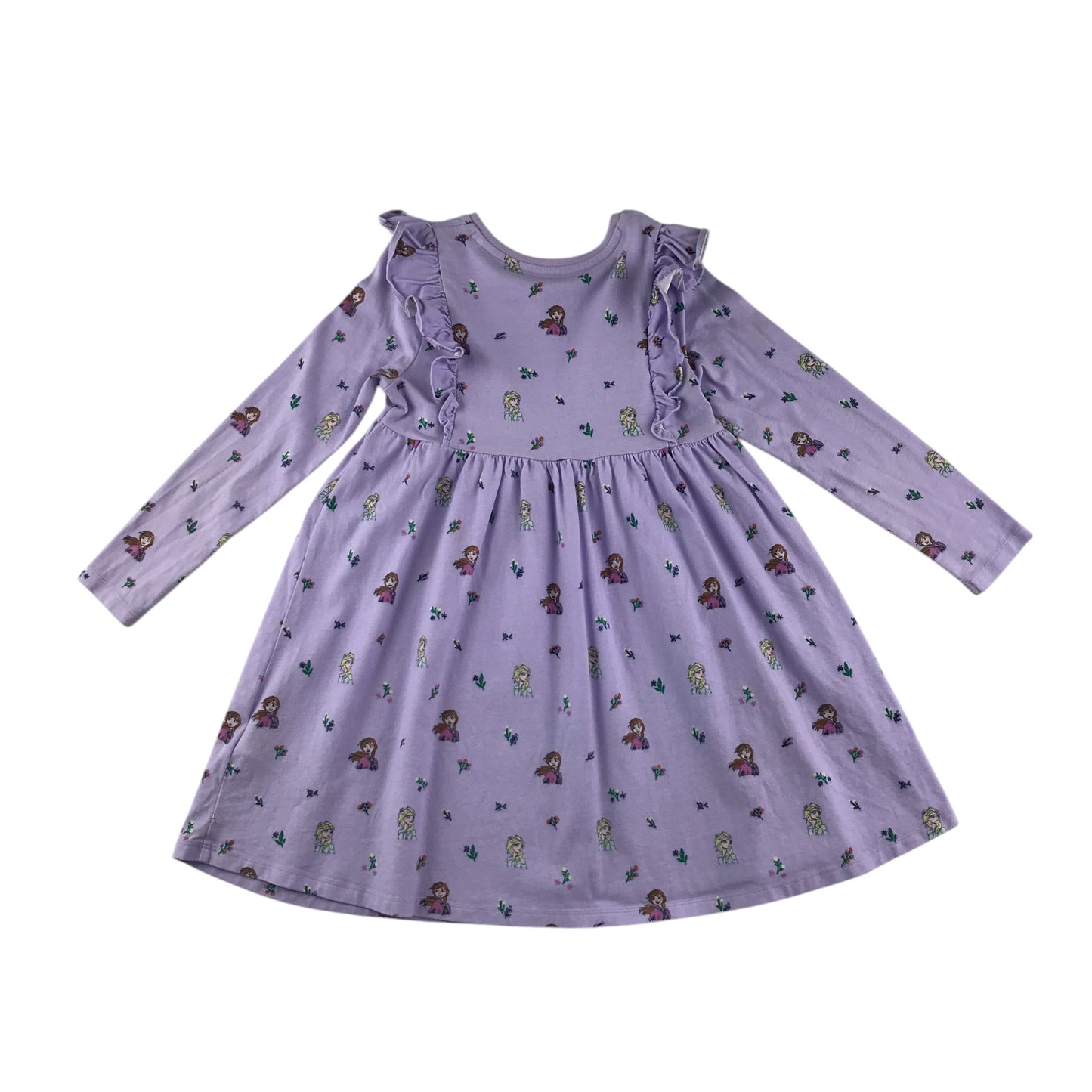 M&S dress 7-8 years lilac Disney Frozen long sleeve cotton t-shirt