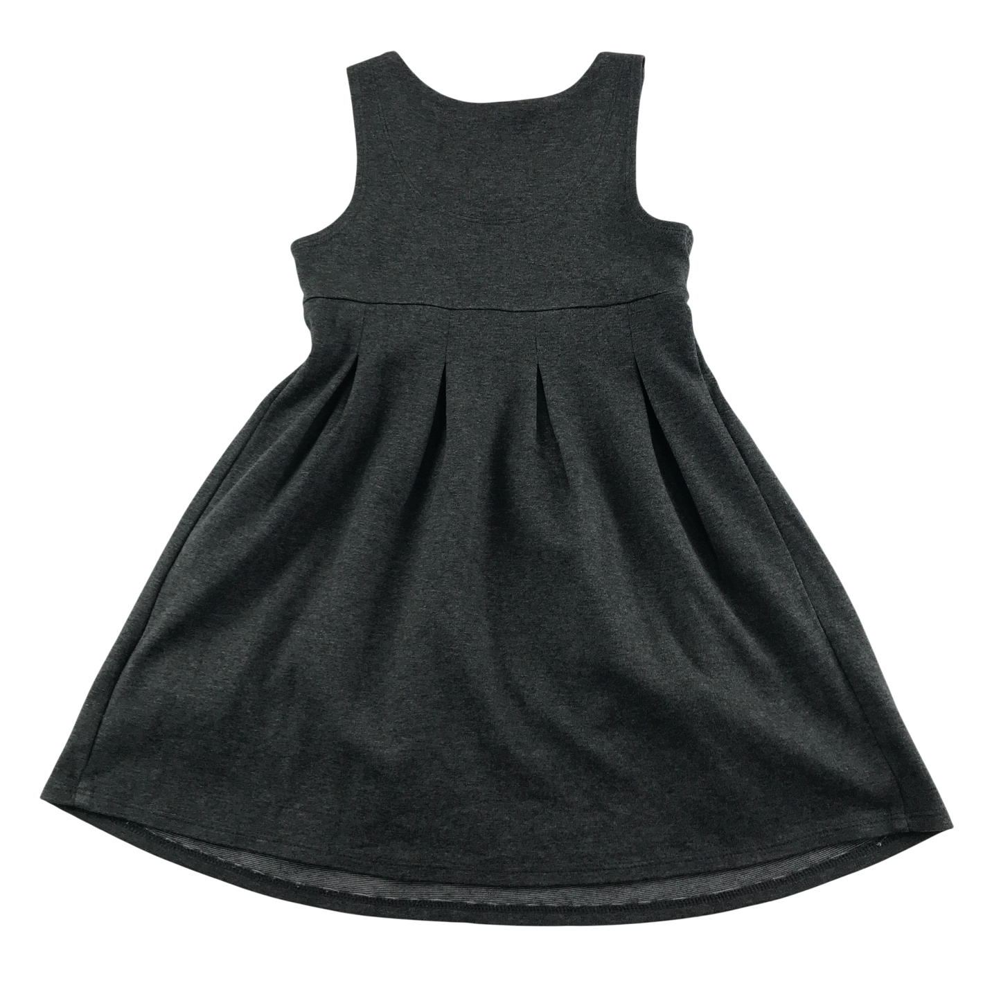 Girls grey jersey bow detail school pinafore