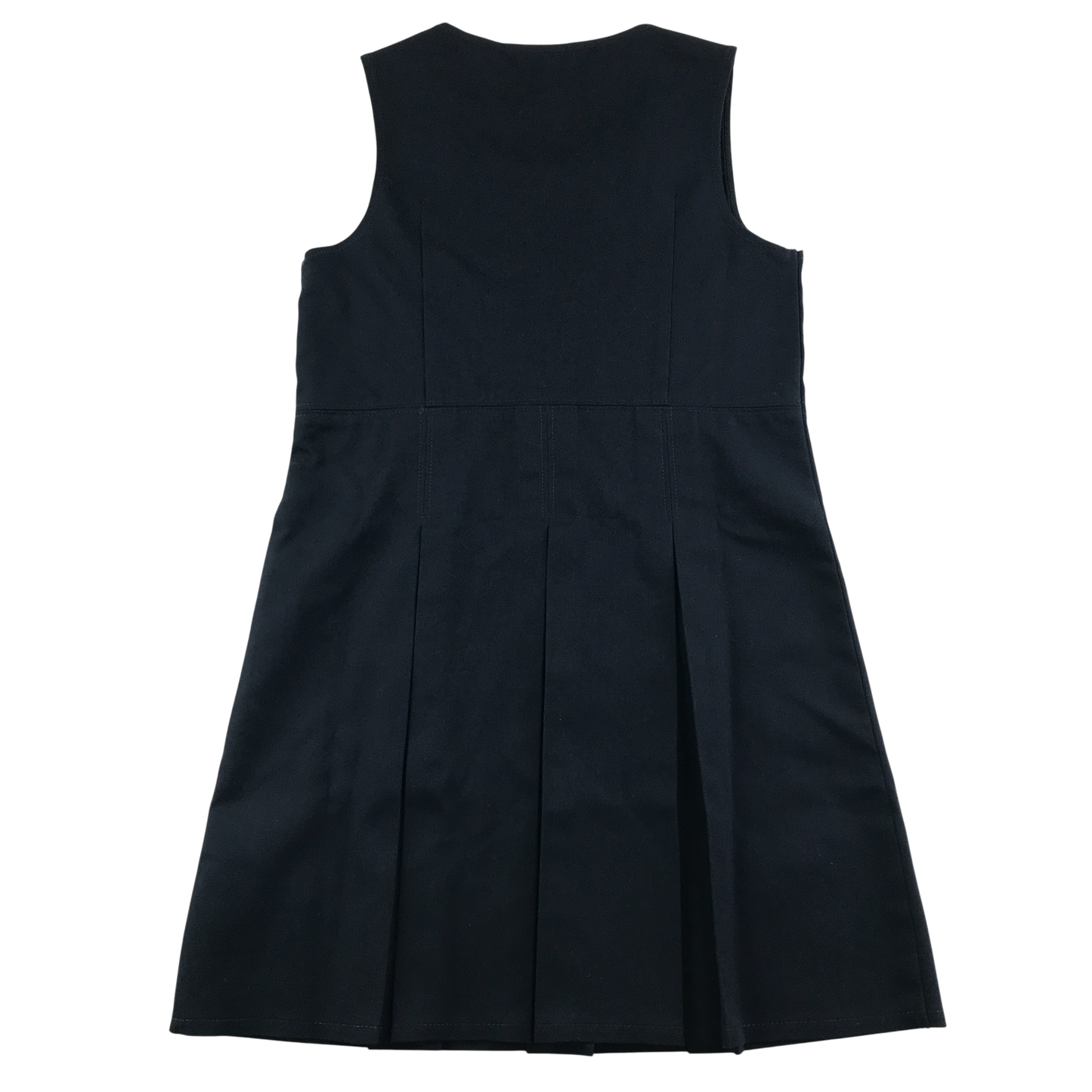 Girls navy A-line with zipper school pinafore