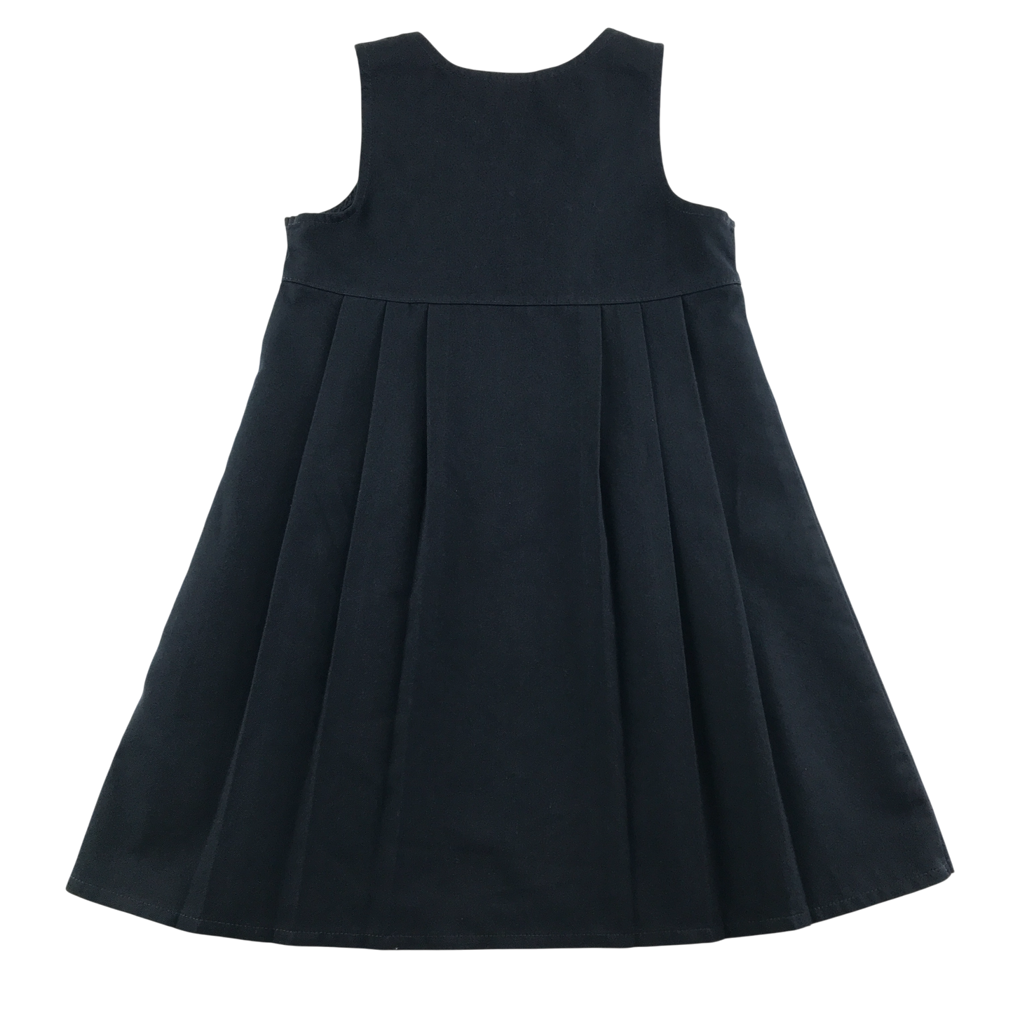 Girls navy double breasted school pinafore