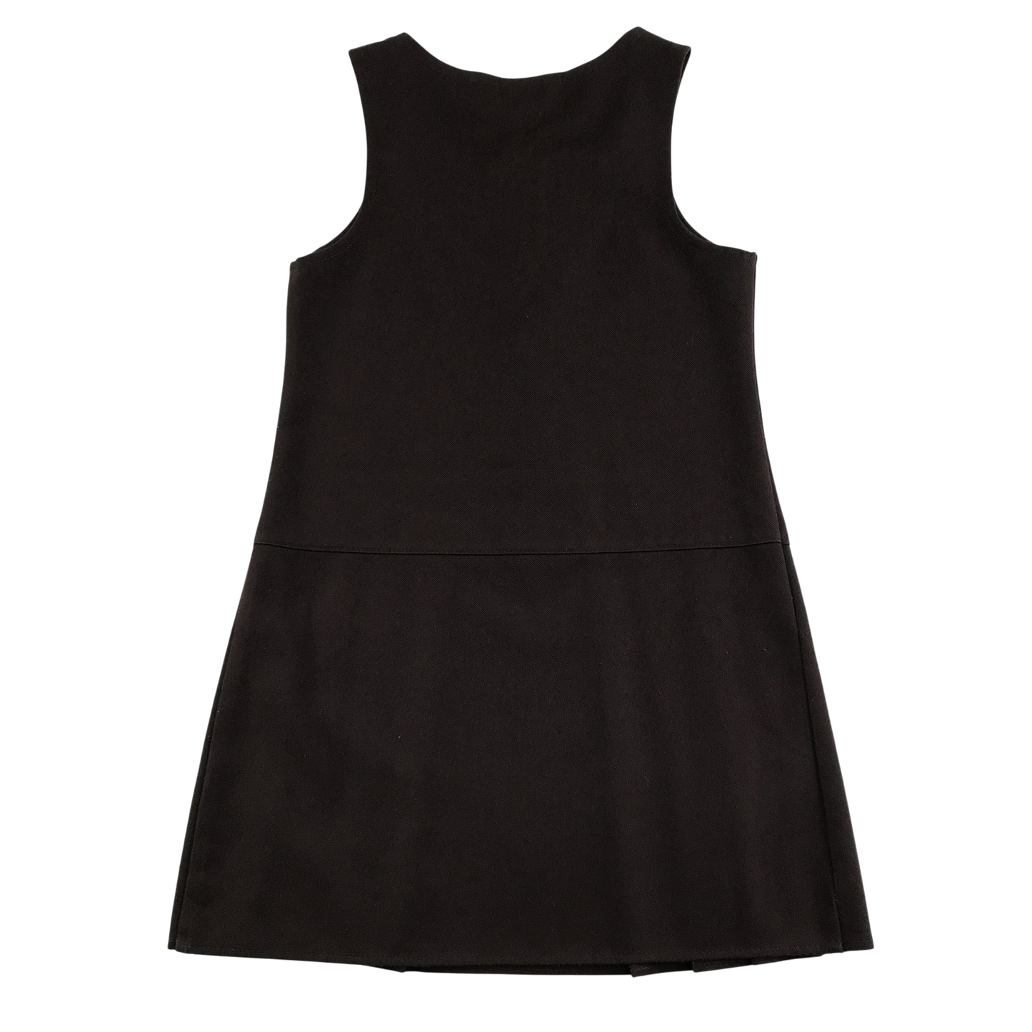 Girls brown A-line with zipper school pinafore