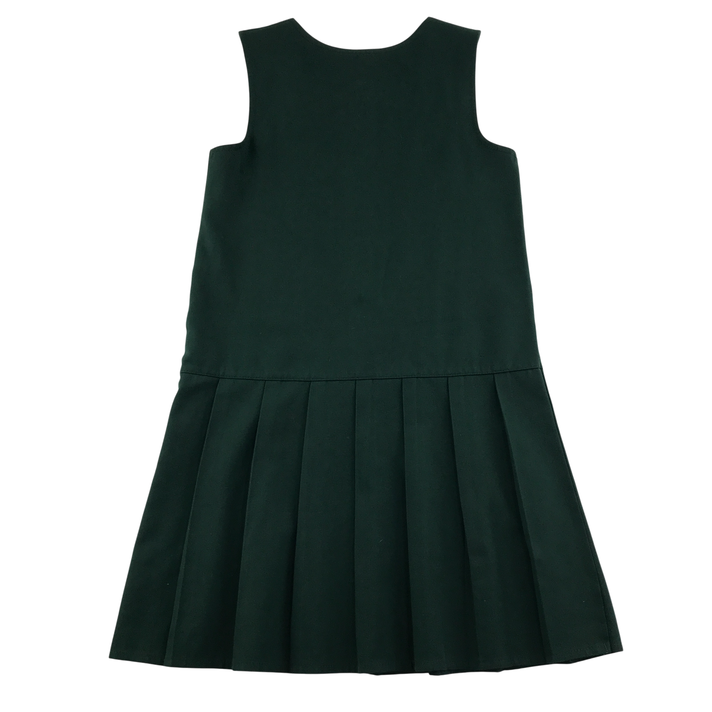 Girls green A-line with zipper school pinafore