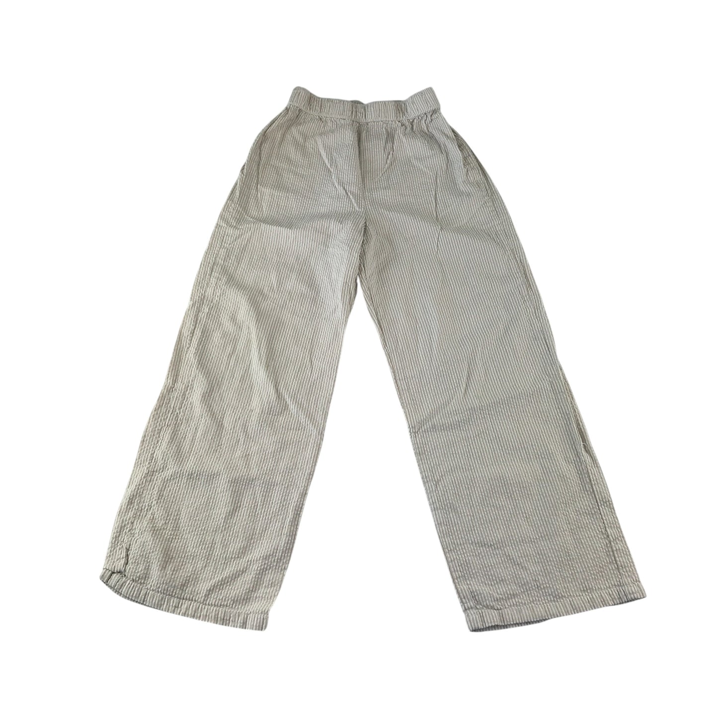 H&M trouser 8-9 years cream and white stripy trousers with elasticated waist cotton