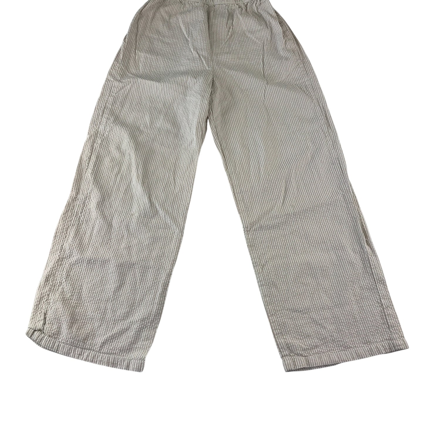H&M trouser 8-9 years cream and white stripy trousers with elasticated waist cotton