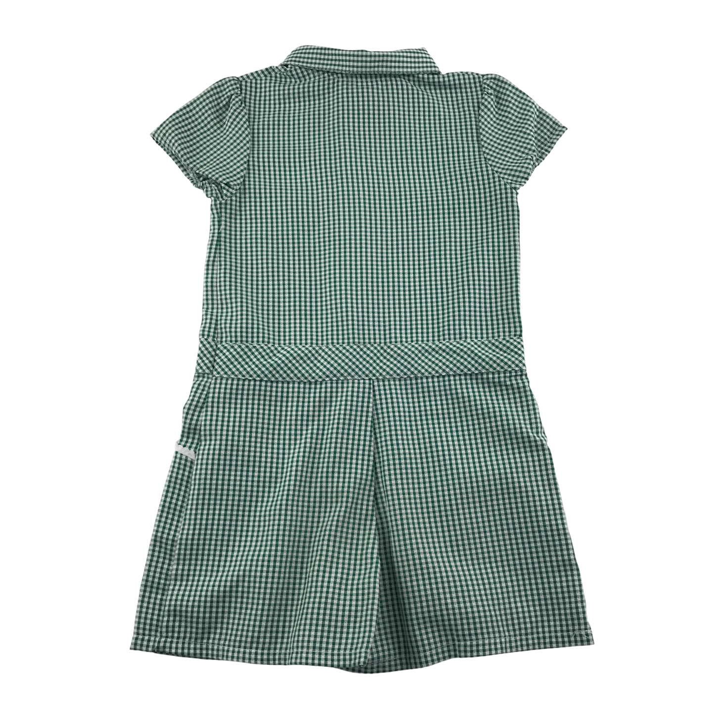 Green gingham with zipper school playsuit